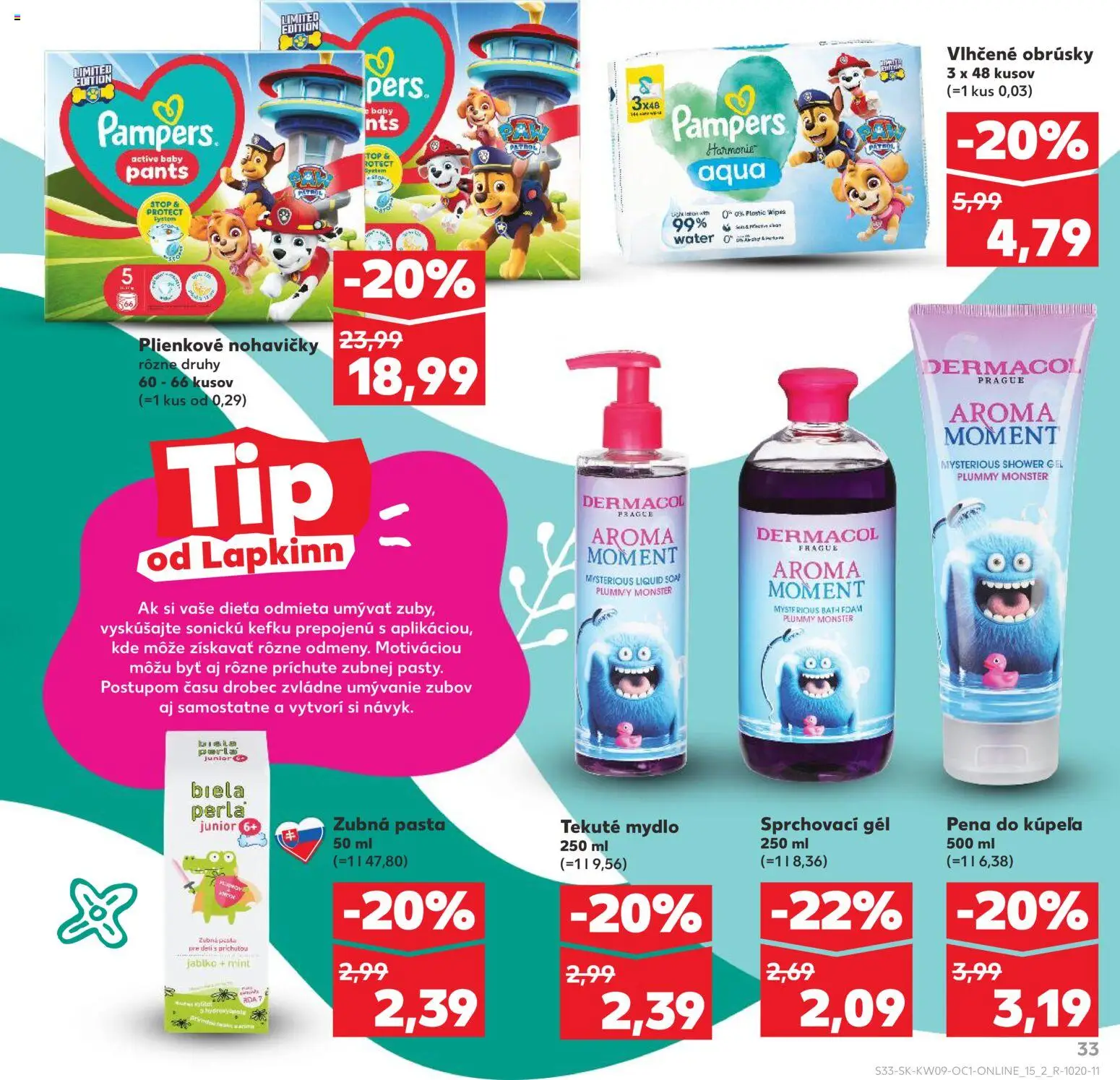 Kaufland SK akciós ujság - amely érvényes a következő dátumtól: 01.03.2026 | Oldal: 33 | Termékek: Pampers