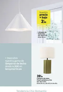 Vista previa Leroy Merlin catálogo Decoración válido desde el 12.03.2026 | Página: 49 | Productos: Lámpara de techo, Mesa, Απορρυπαντικό ρούχων σε σκόνη, Lámpara