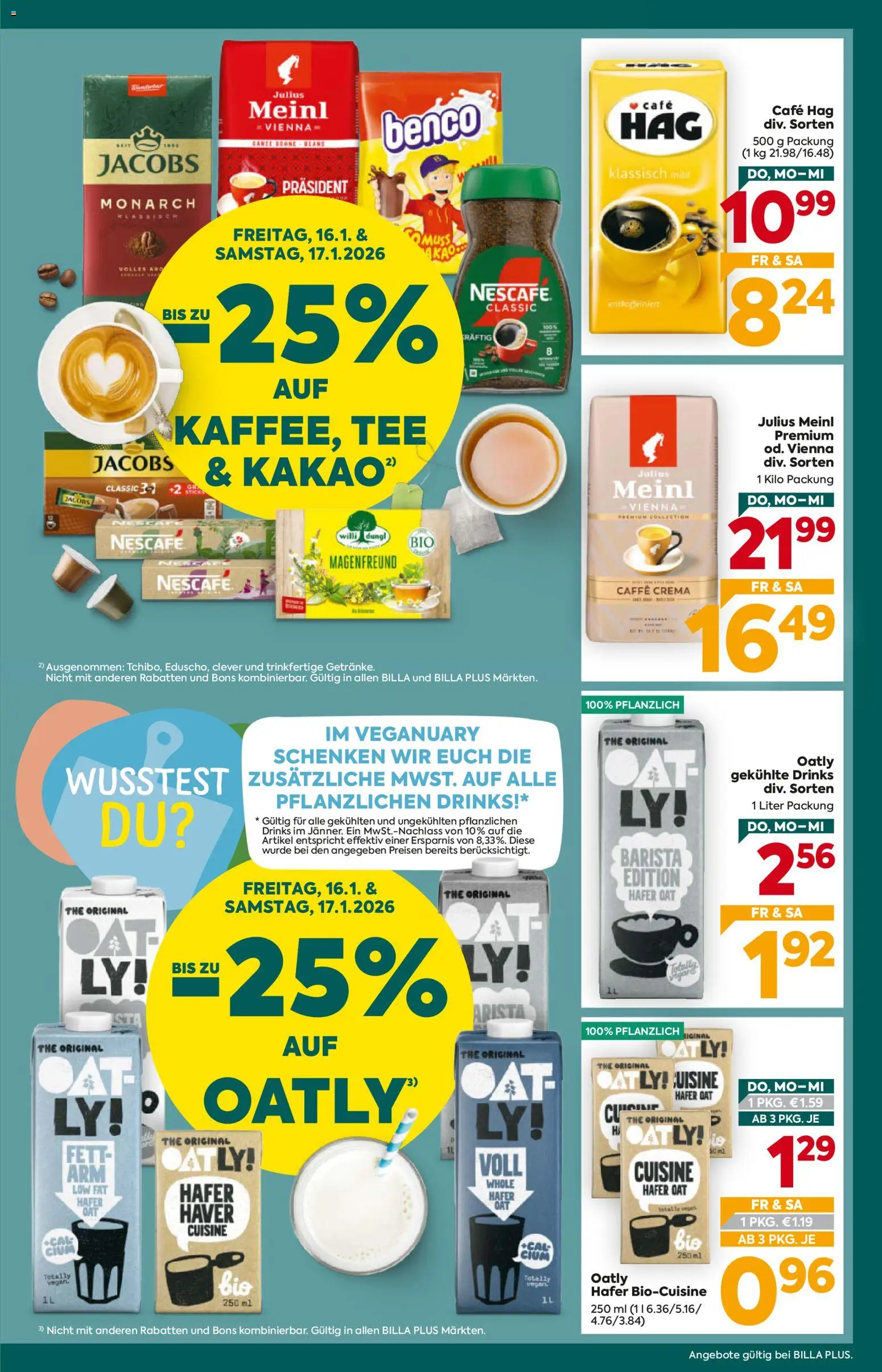 Billa Plus Flugblatt gültig ab 15.01.2026 | Seite: 3 | Produkte: Tee