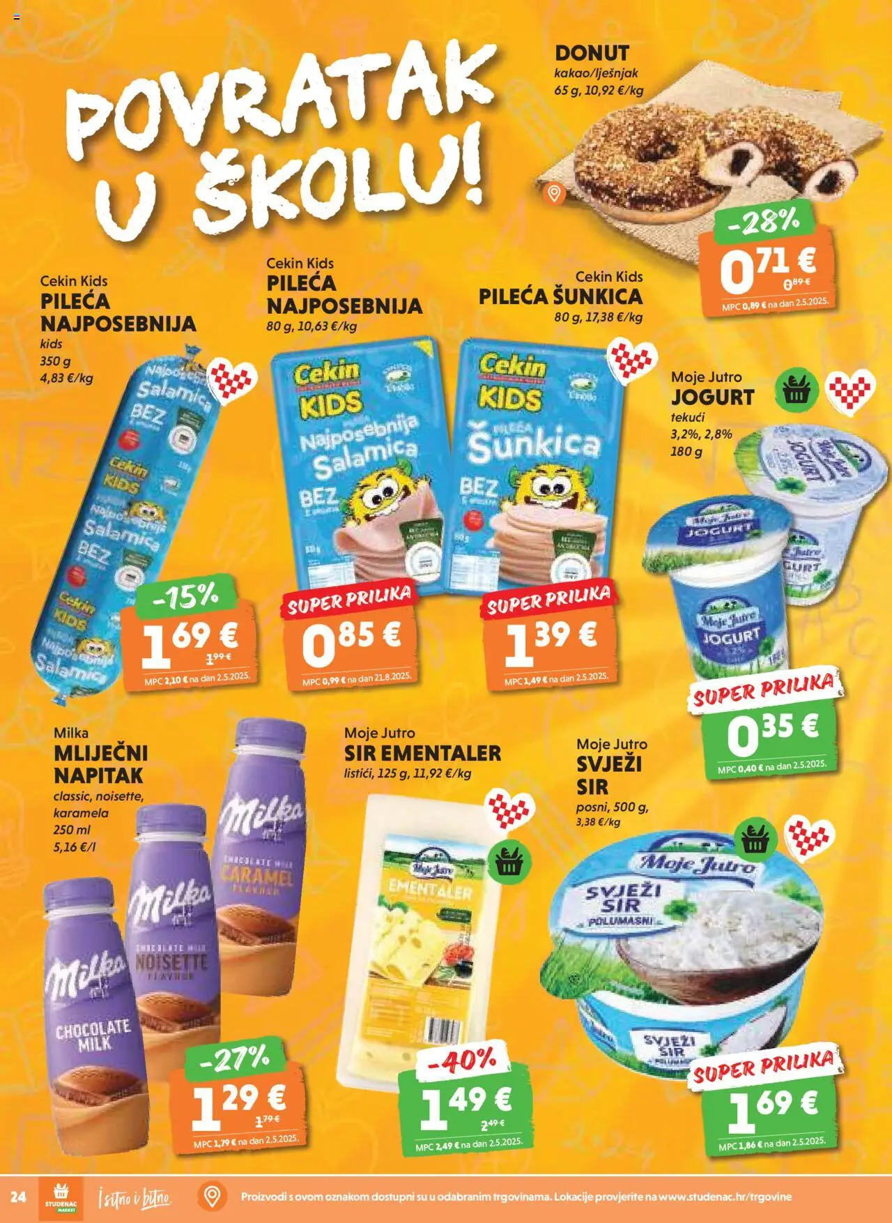 Studenac katalog | vrijedi od 10.09.2025 | Stranica: 24 | Proizvodi: Sir, Jogurt, Milka, Karamela