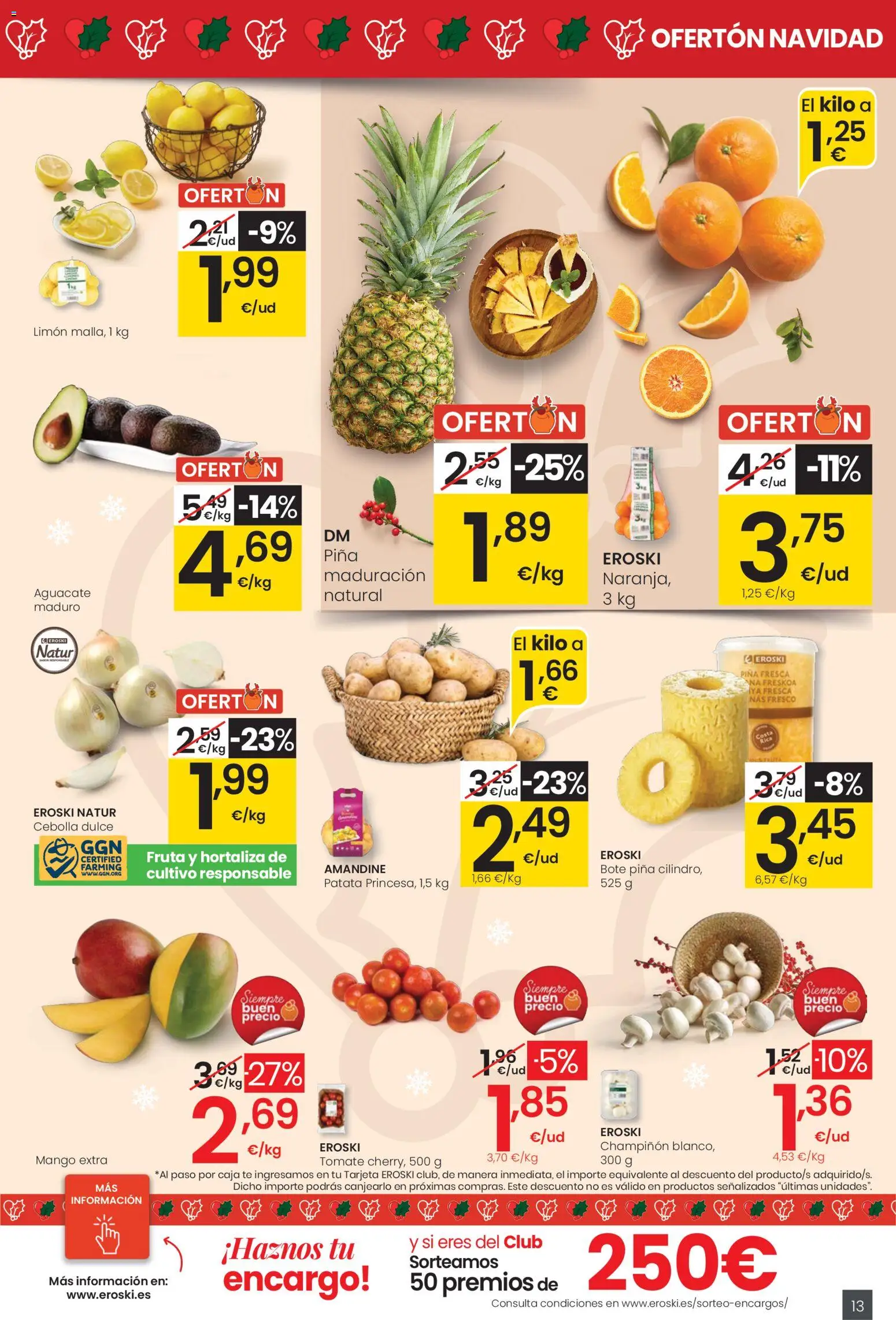 Eroski - Navidad │ válido desde el 18.12.2025 | Página: 13 | Productos: Piña, Té, Παγωμένο τσάι, Caja