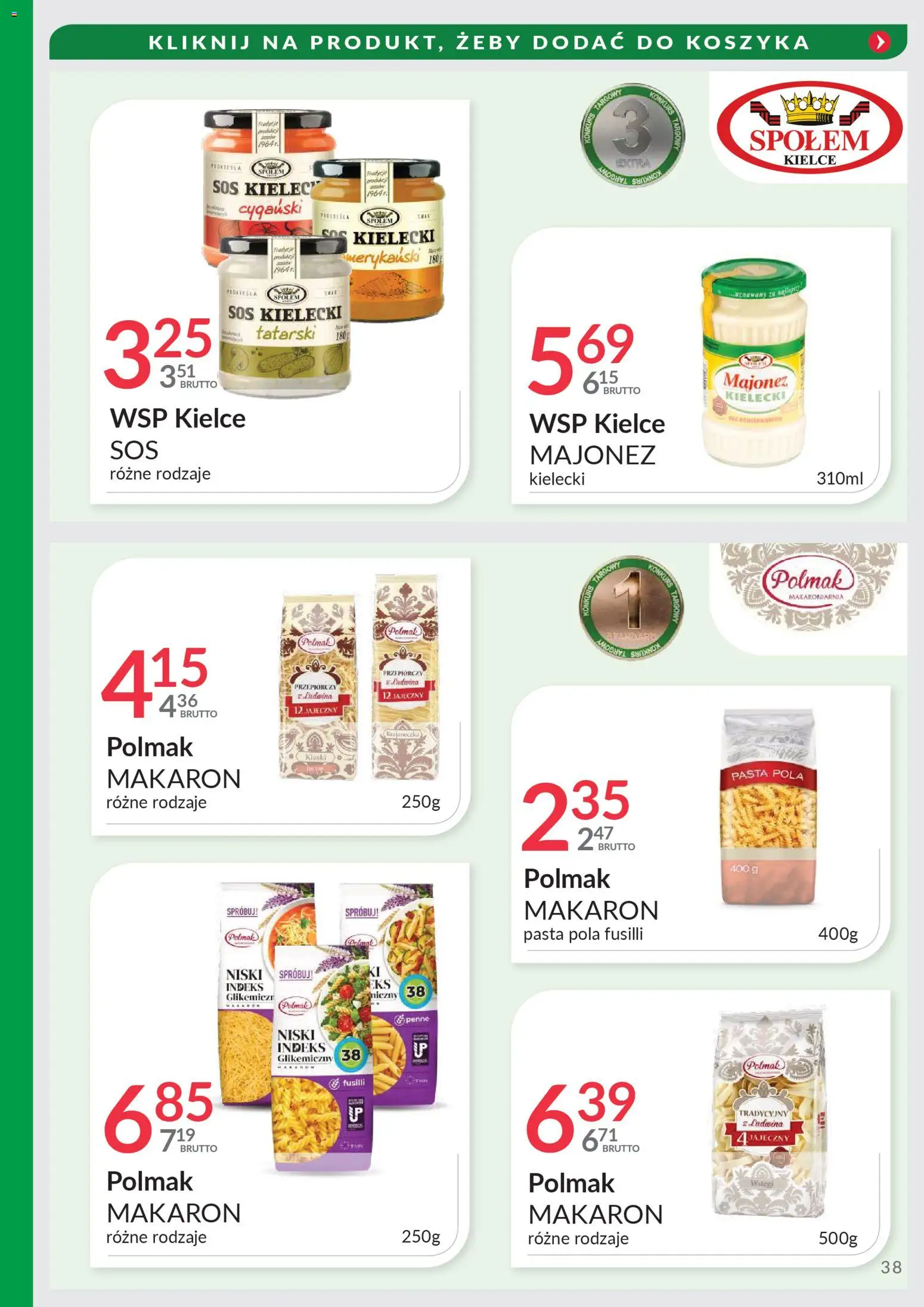 Eurocash Gazetka - Targi Jesień od 03.11.2025 | Strona: 38 | Produkty: Penne, Makaron, Majonez, Sos