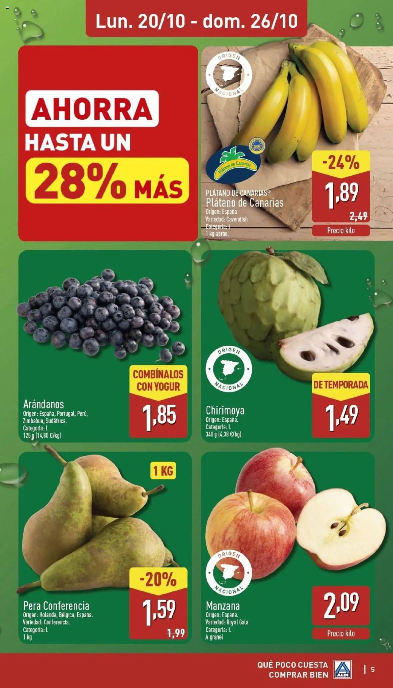 Aldi folleto Península │ válido desde el 20.10.2025 | Página: 5 | Productos: Yogur, Manzana, Apple