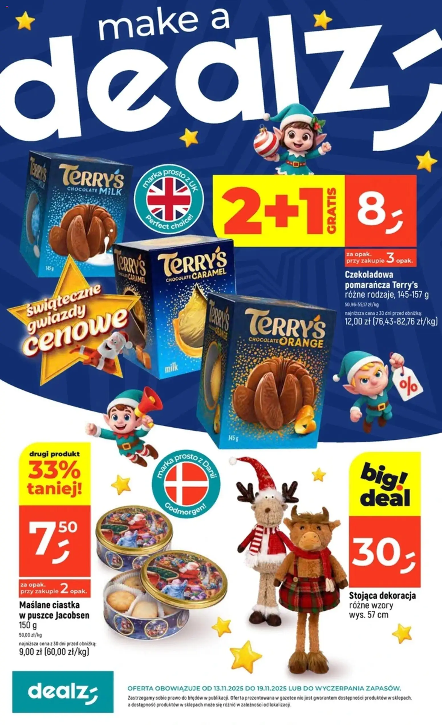 Dealz Gazetka od 13.11.2025 | Strona: 1 | Produkty: Czekoladowa, Ciastka