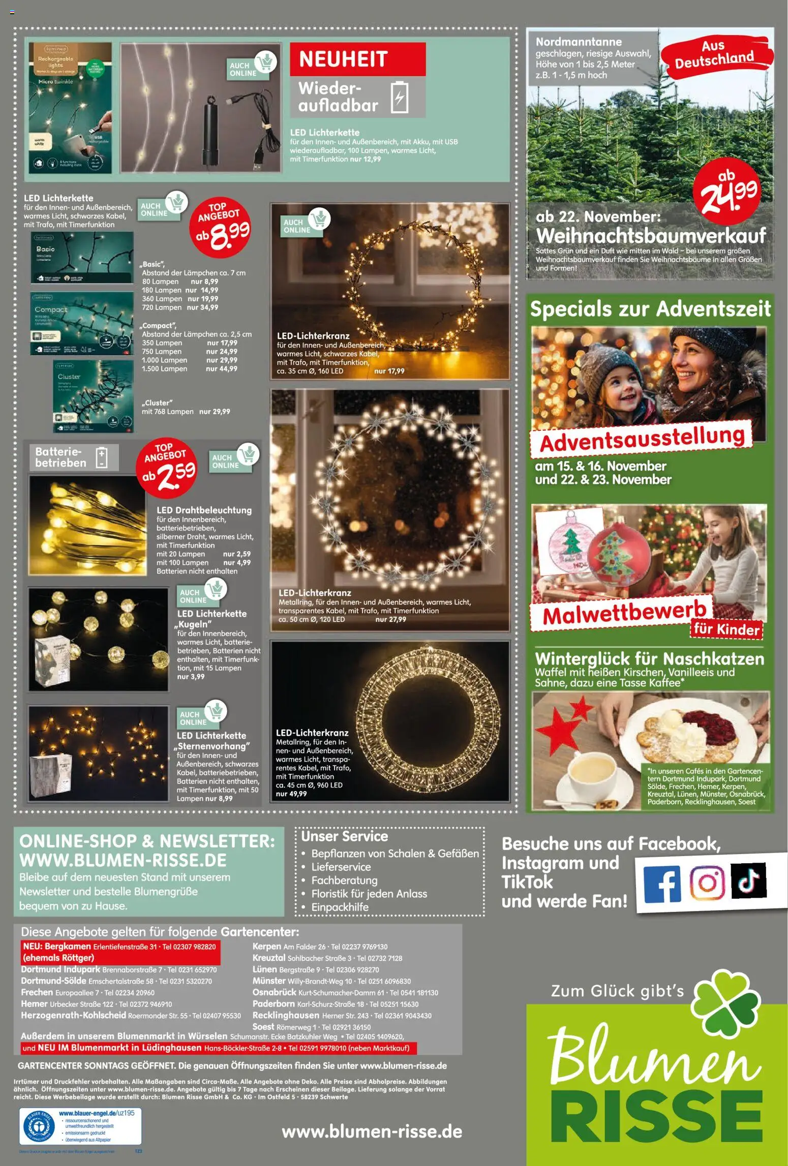 Blumen Risse Prospekt Gartencenter – gültig ab 13.11.2025 | Seite: 8 | Produkte: USB, Batterien, Batterie, Blumen