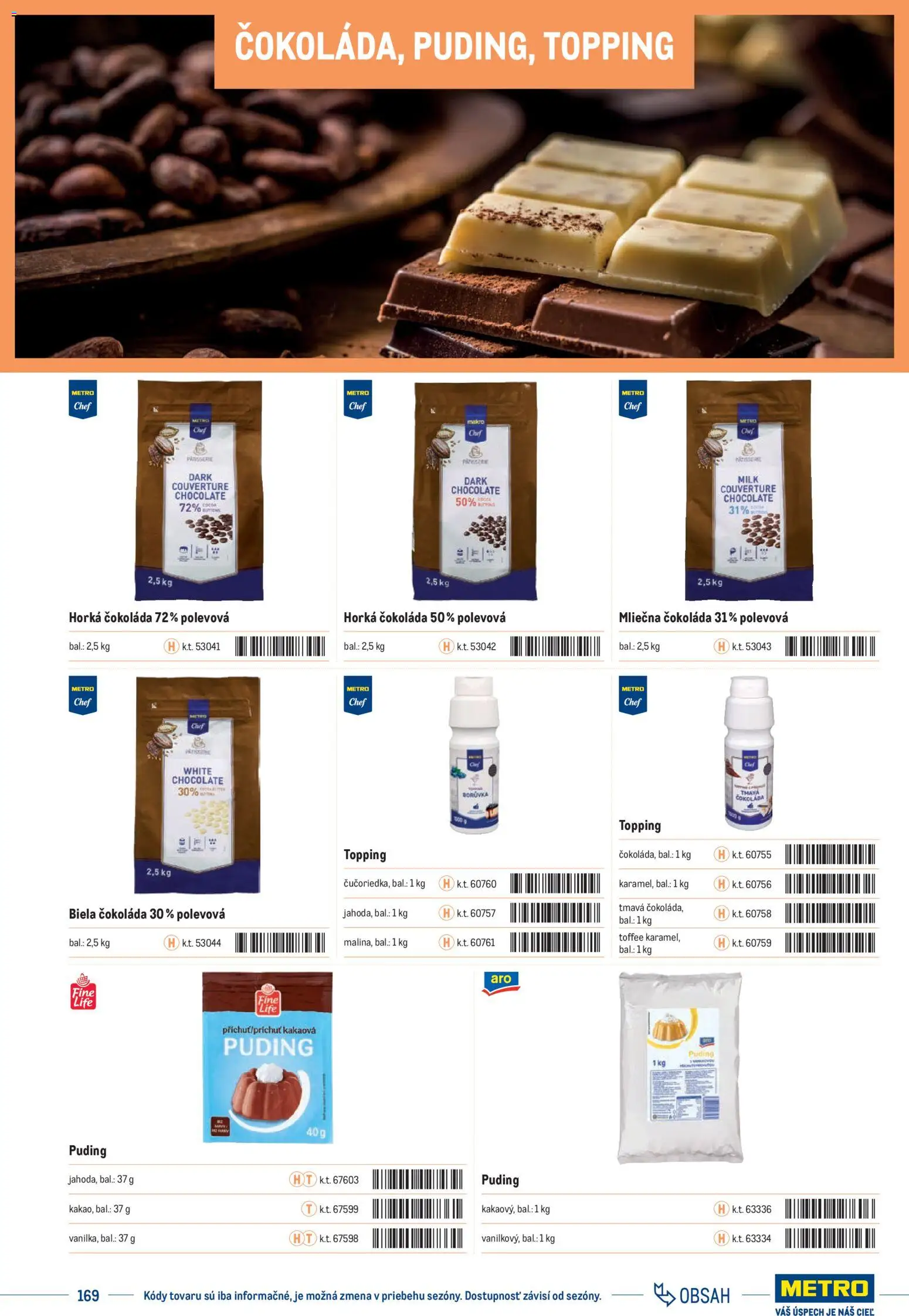 Nové Metro akcie – leták je platný od 01.01.2025 | Strana: 169 | Produkty: Puding, Čokoláda
