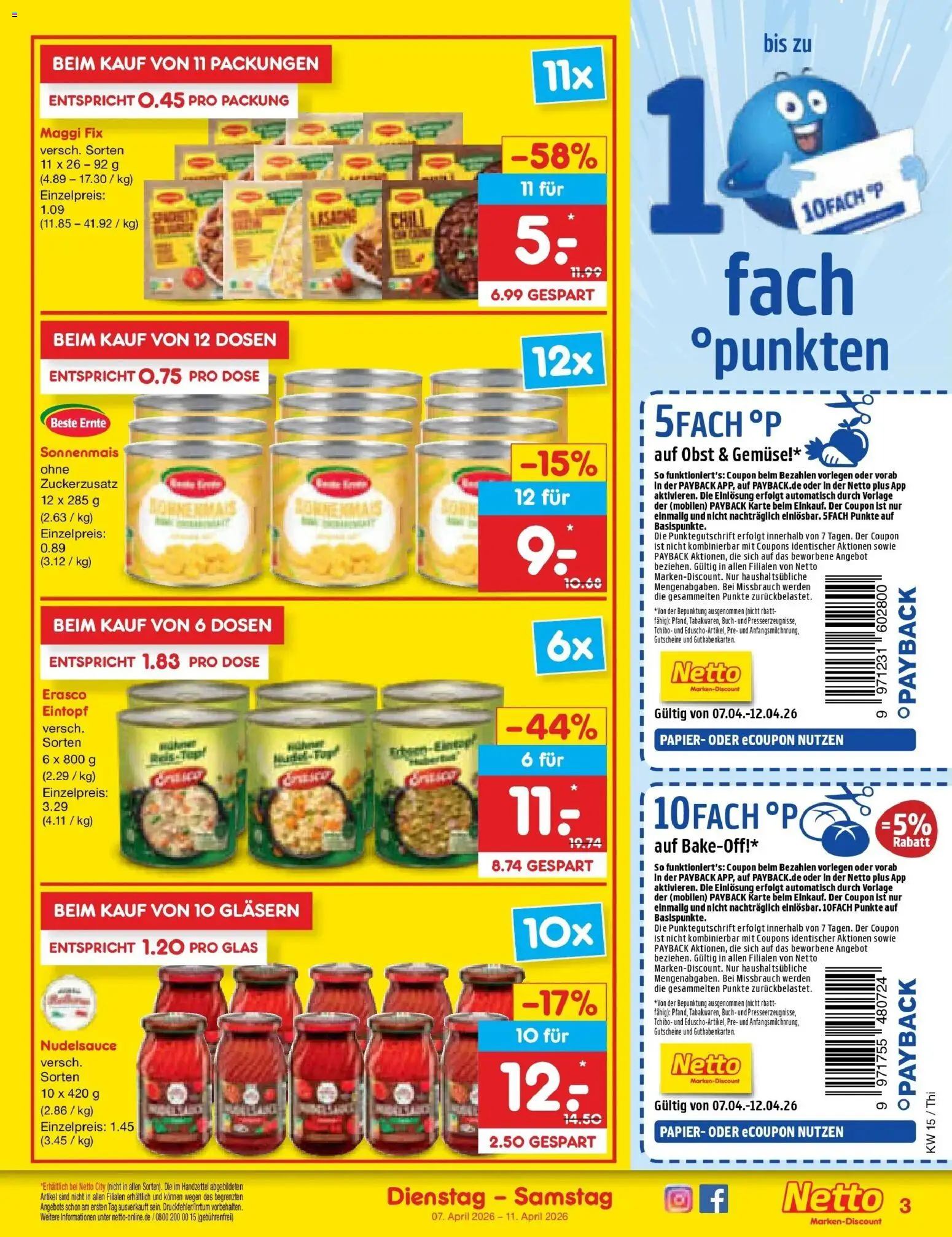 Netto Marken-Discount Prospekt Pirna	 – gültig ab 07.04.2026 | Seite: 3 | Produkte: Maggi, Gemüse, Maggi fix, Erasco
