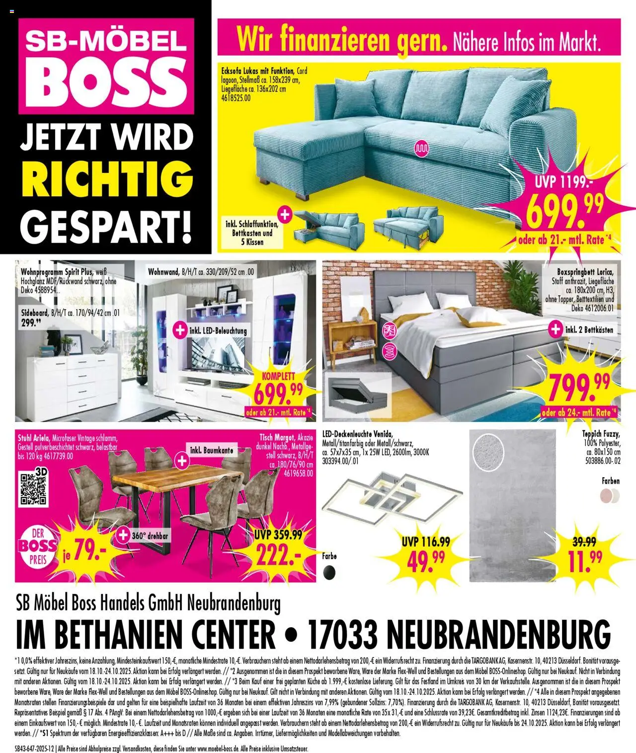 SB Möbel Boss Prospekt Neubrandenburg – gültig ab 18.10.2025 | Seite: 12 | Produkte: Kissen, Stuhl, Teppich, Küche