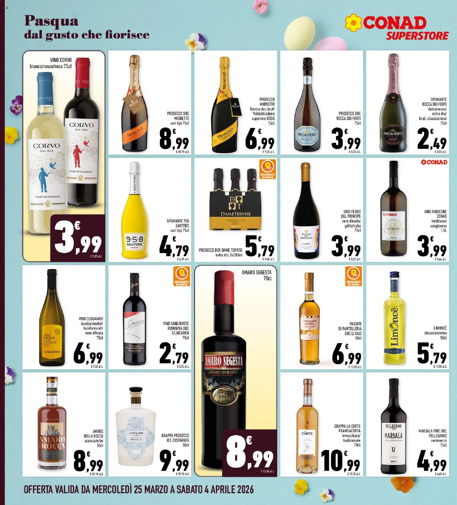 Volantino Conad del 25.03.2026 | Pagina: 6 | Prodotti: Prosecco, Spumante, Grappa, Amaro