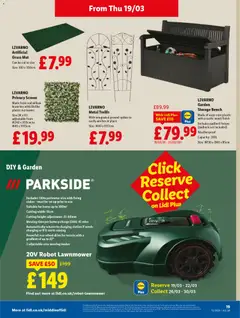Preview of Lidl - Lidl Weekly valid from 19.03.2026 | Page: 21 | Products: Battery, Garden storage, Robot