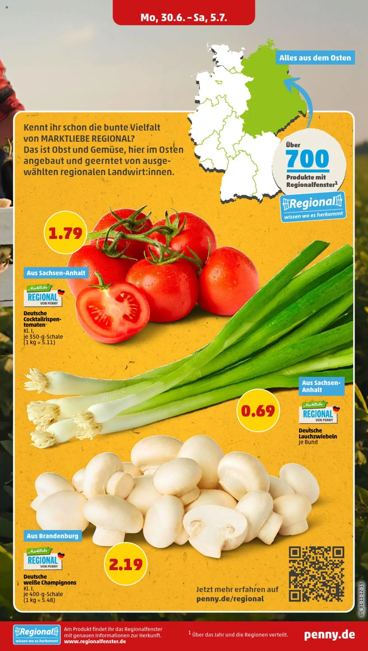 Penny Prospekt 	 - gültig ab dem 30.06.2025 | Seite: 5 | Produkte: Tomaten, Champignons, Obst