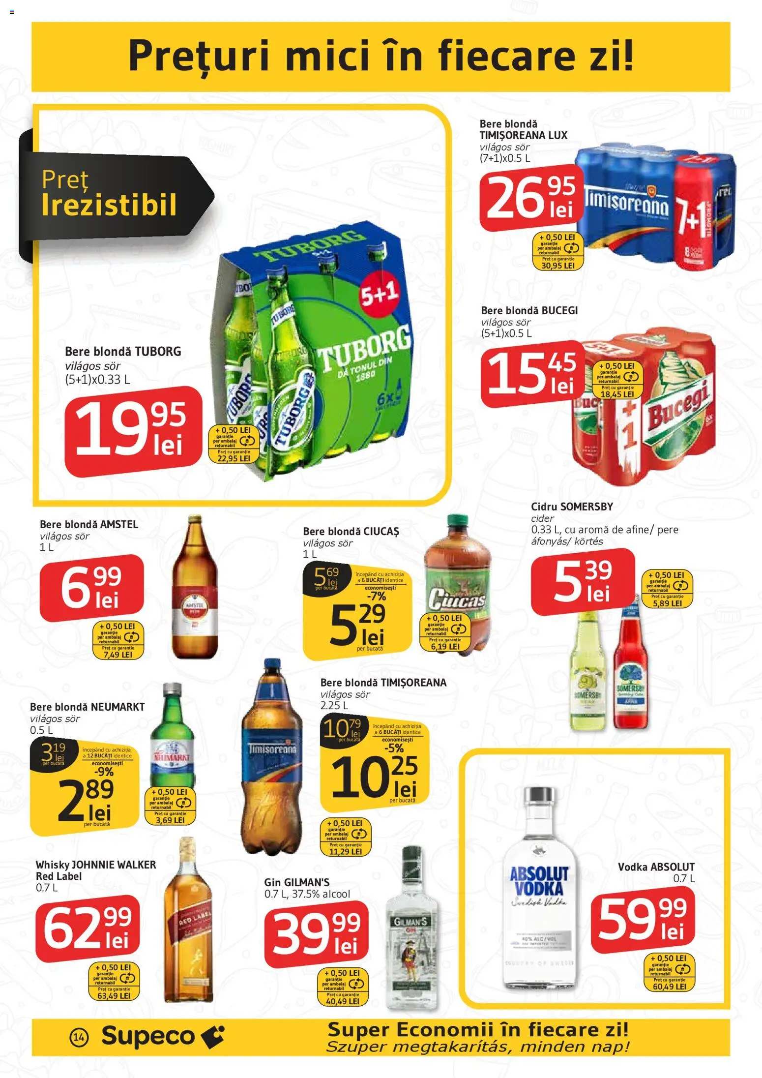Noul catalog Supeco – valabil de la 30.04.2026 | Pagină: 14 | Produse: Mici, Bere, Gin, Vodka
