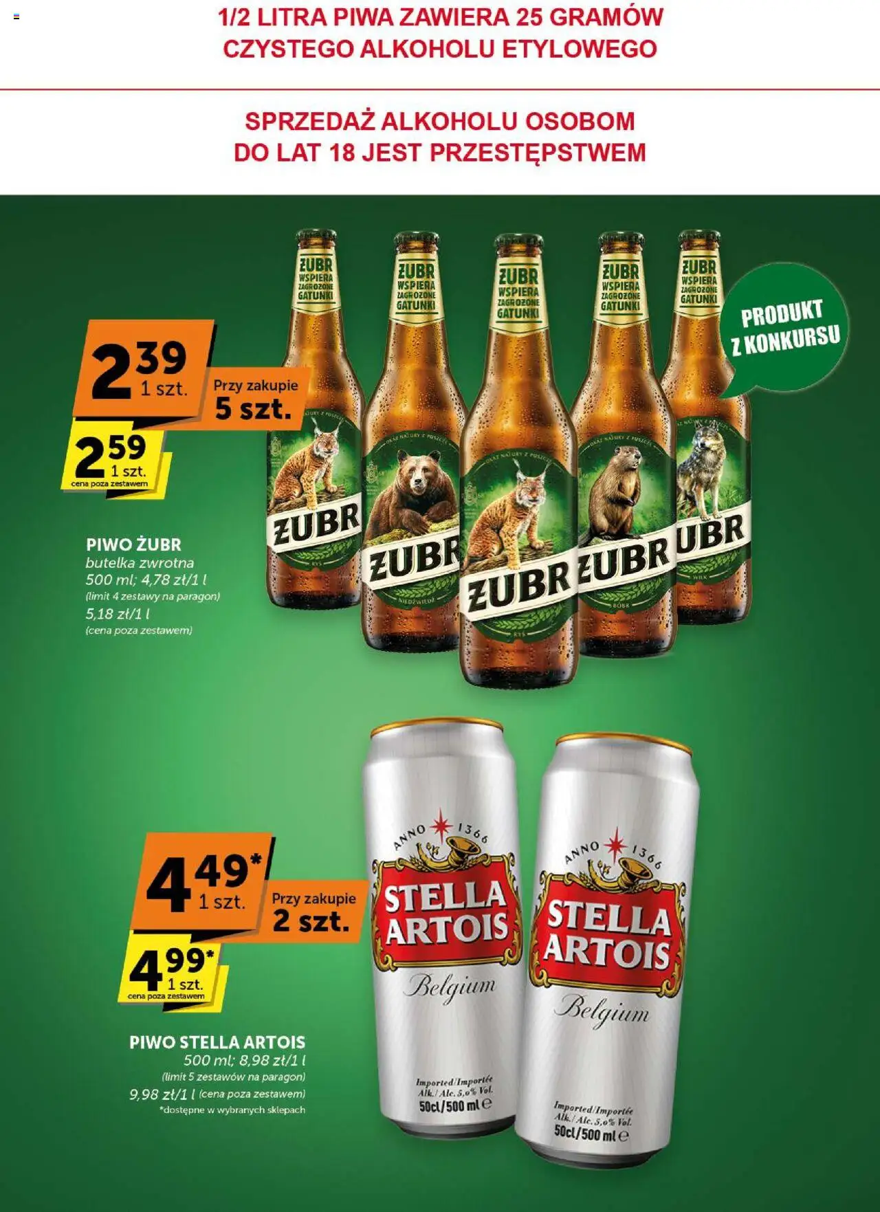 Groszek Gazetka - Minimarket od 07.08.2025 | Strona: 26 | Produkty: Piwo żubr, Piwo