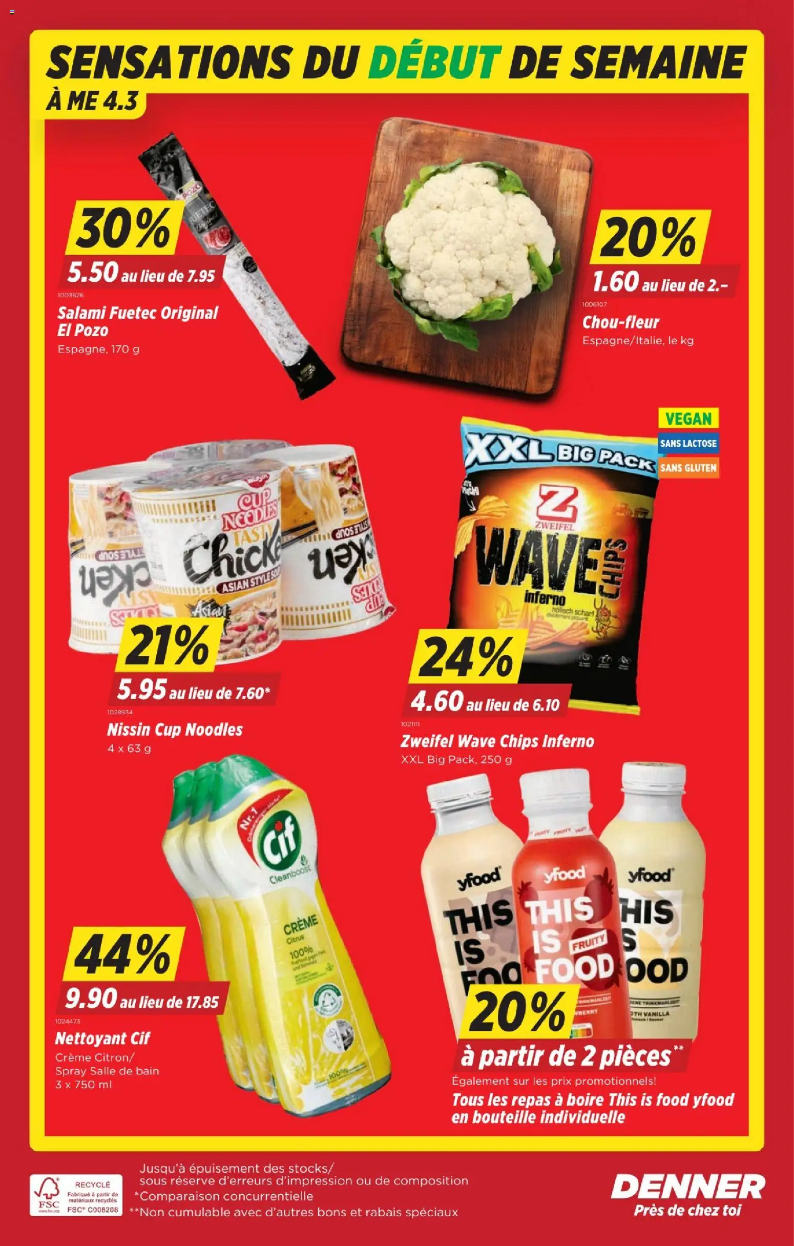 Denner Aktionen FR – gültig ab 26.02.2026 | Seite: 20 | Produkte: Salami, Chips, Creme