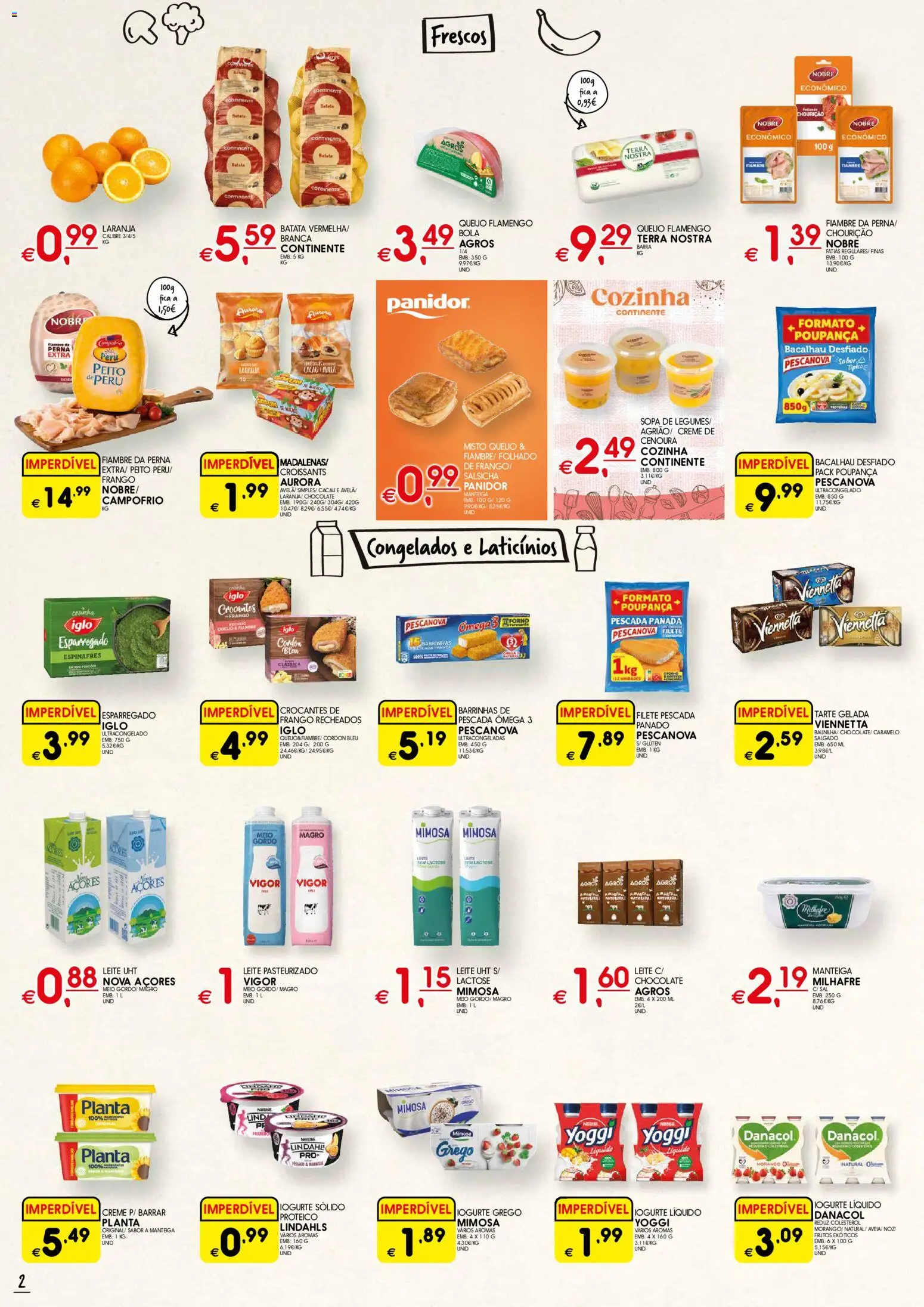 Meu Super folheto │ válido de 02.01.2026 | Página: 2 | Produtos: Espinafres, Bacalhau, Leite, Cenoura