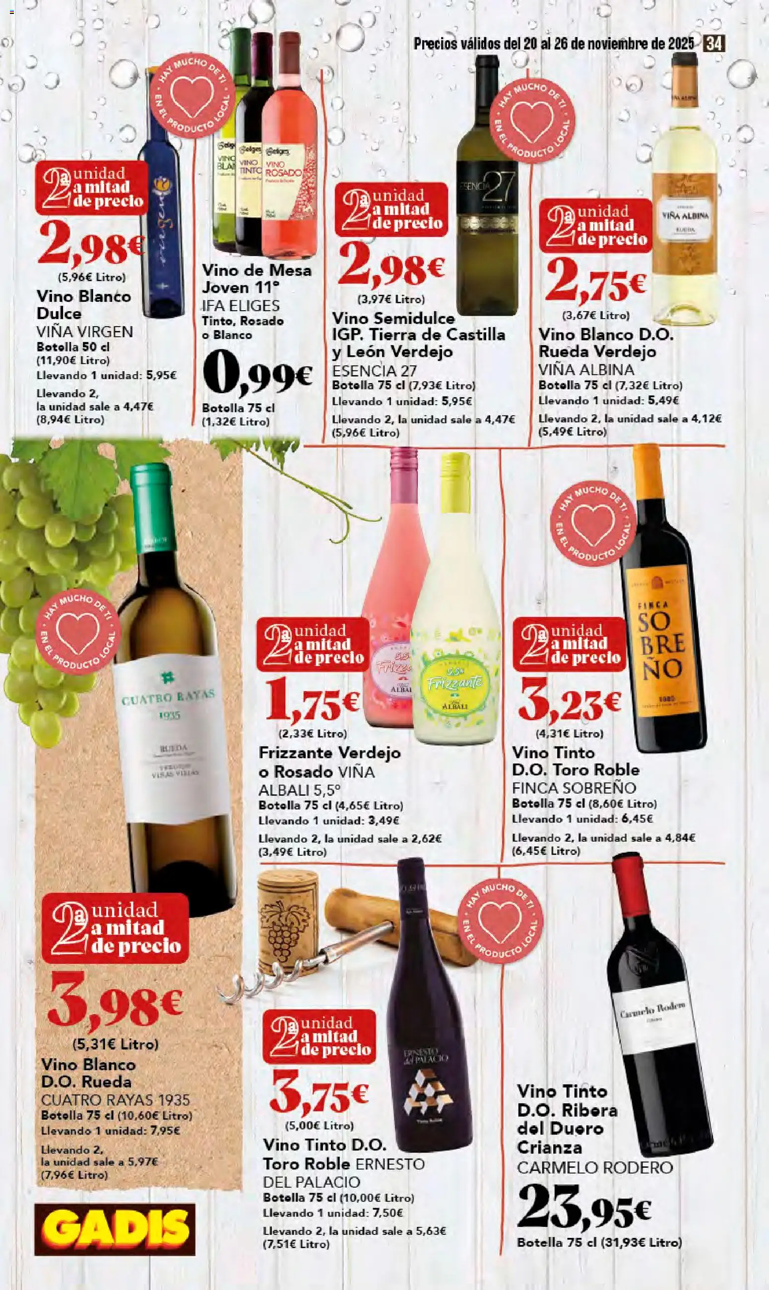 Gadis - Black Friday │ válido desde el 20.11.2025 | Página: 34 | Productos: Vino, Mesa