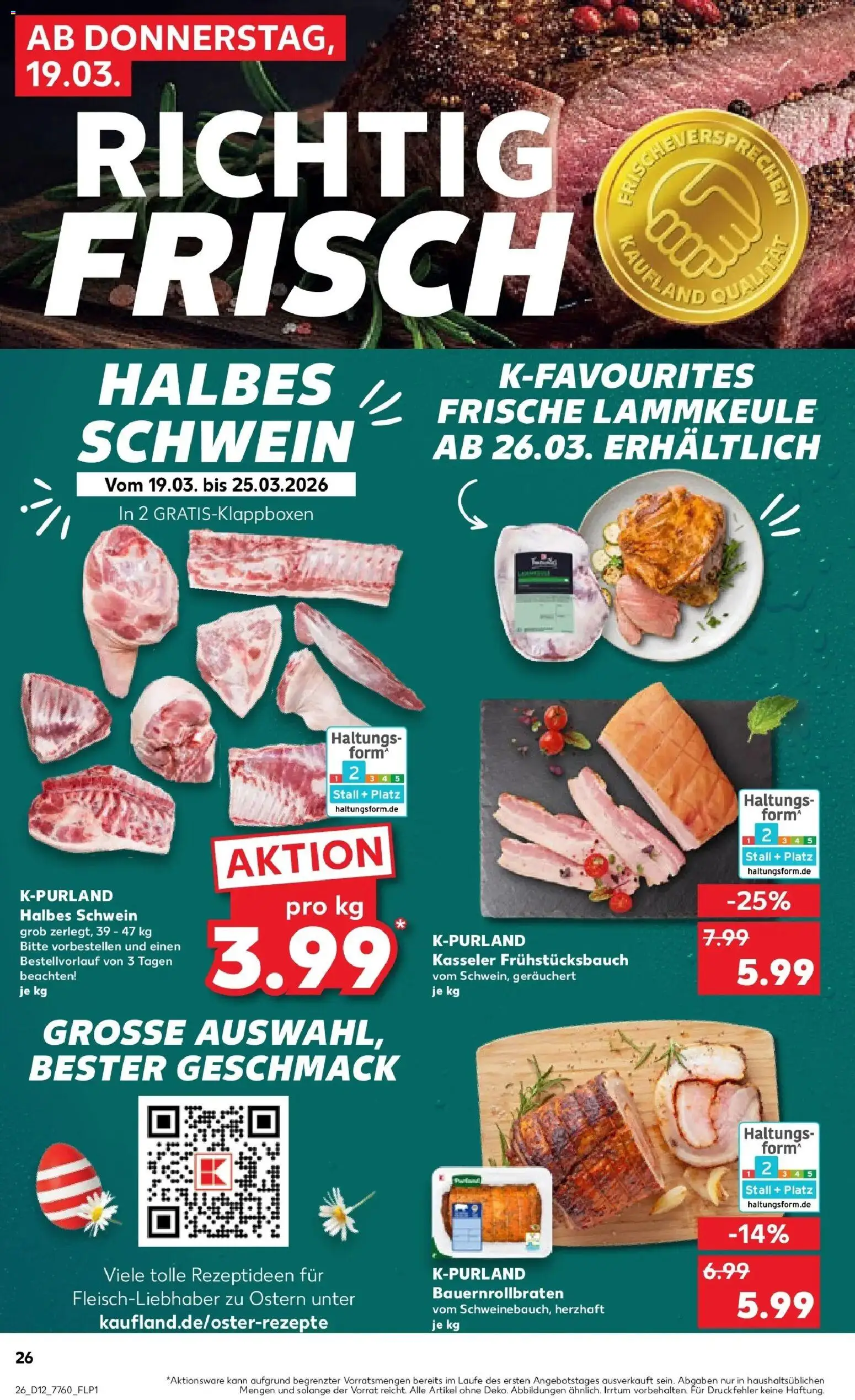 Kaufland Prospekt Überlingen	 – gültig ab 19.03.2026 | Seite: 26 | Produkte: Lammkeule