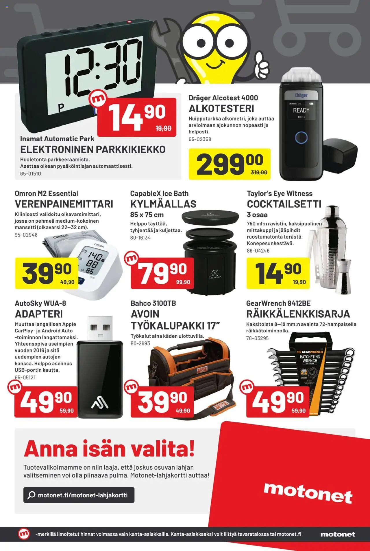 Motonet tarjoukset – voimassa 15.10.2025 alkaen | Sivu: 3 | Tuotteet: Parkkikiekko, Elektroninen parkkikiekko, Voi, Työkalupakki