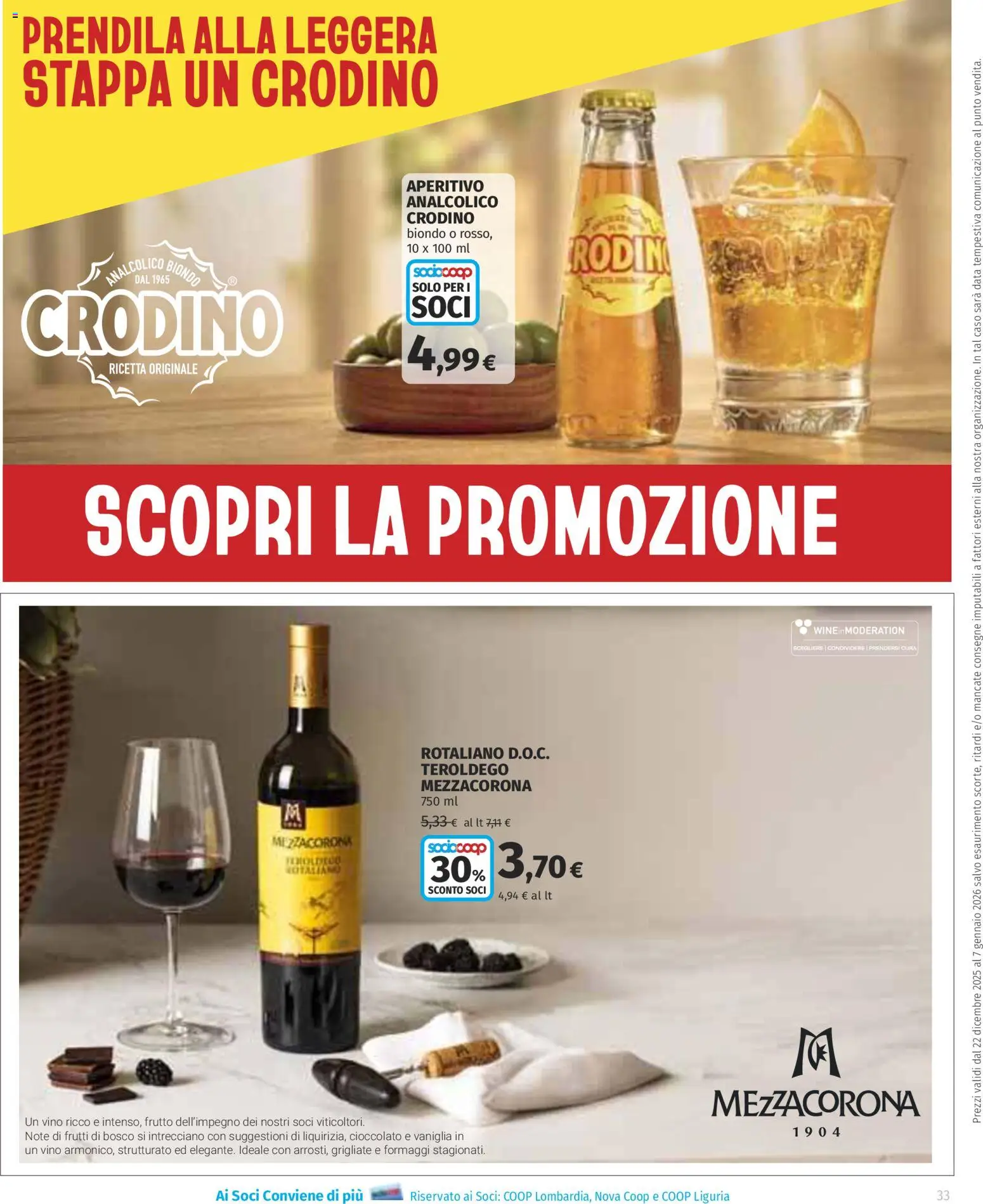 Volantino COOP del 22.12.2025 | Pagina: 33 | Prodotti: Cioccolato, Vino, Data, Aperitivo
