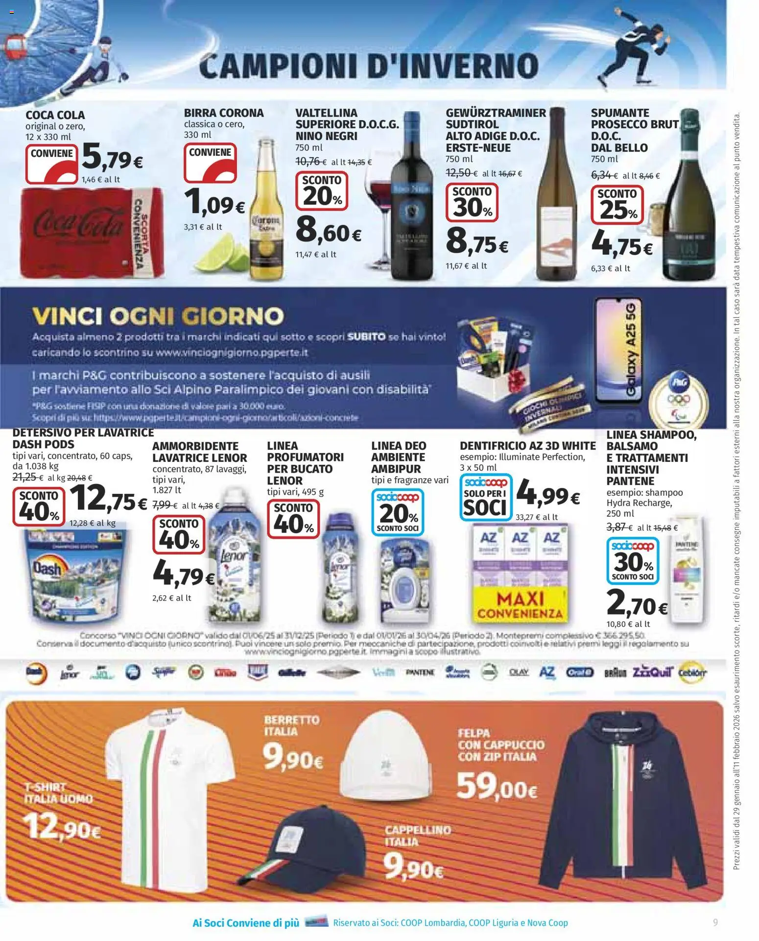 Volantino Ipercoop del 29.01.2026 | Pagina: 9 | Prodotti: Balsamo, Birra, Ammorbidente, Spumante