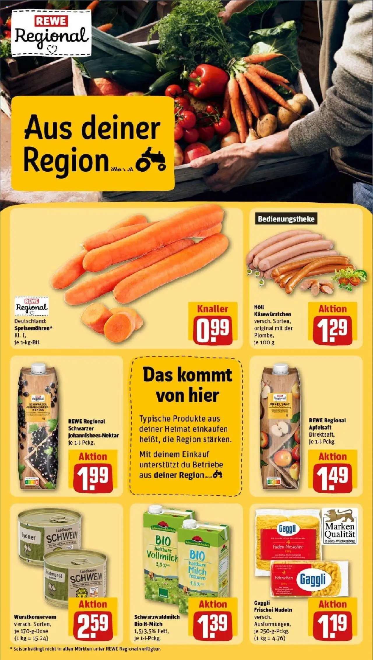 Rewe prospekt Ilvesheim	 - gültig ab dem 15.06.2025 | Seite: 15 | Produkte: Milch, Apfelsaft, Apple, Nudeln