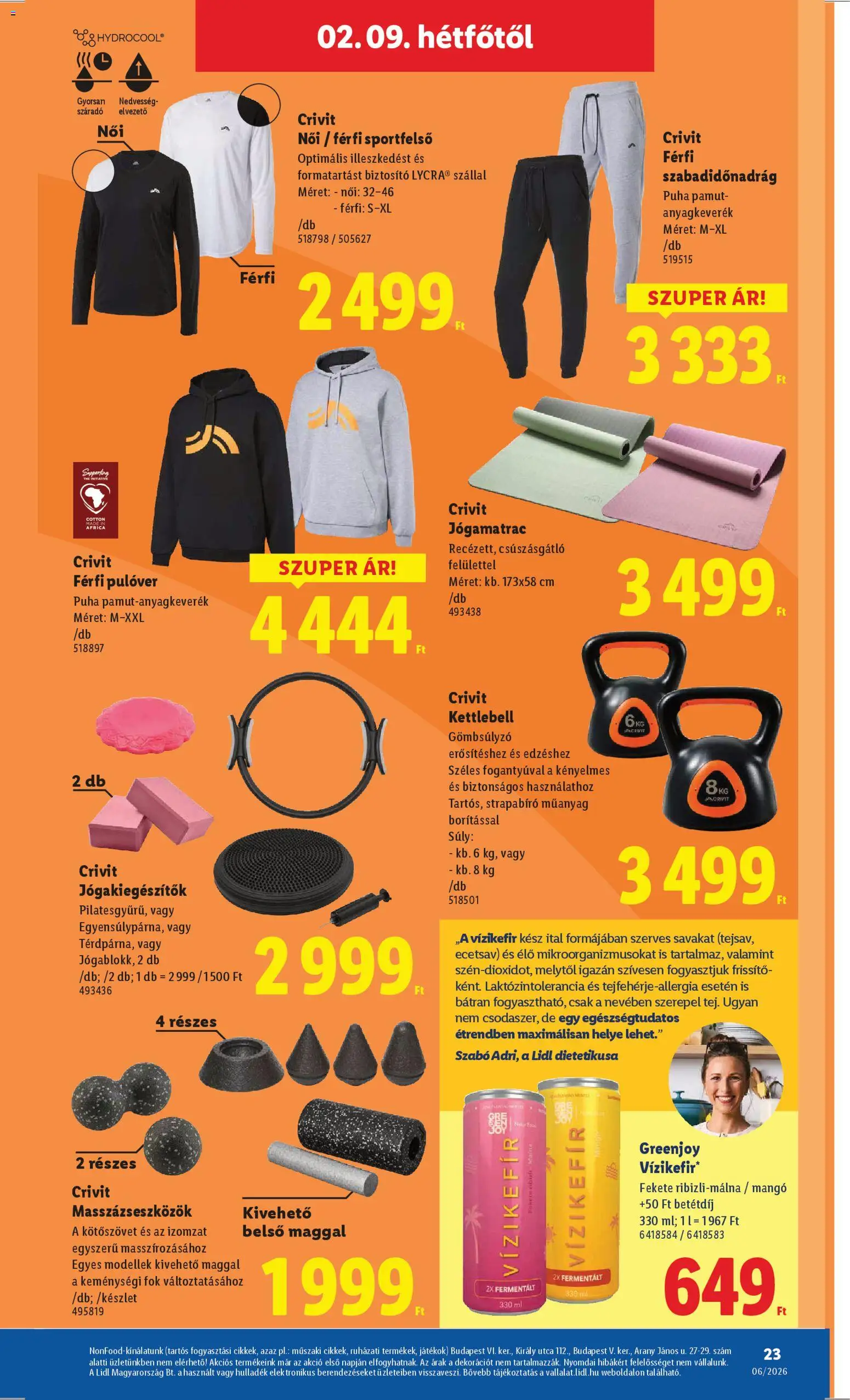 Lidl akciós ujság - amely érvényes a következő dátumtól: 05.02.2026 | Oldal: 23 | Termékek: Kefir, Játékok, Pulóver, Mangó