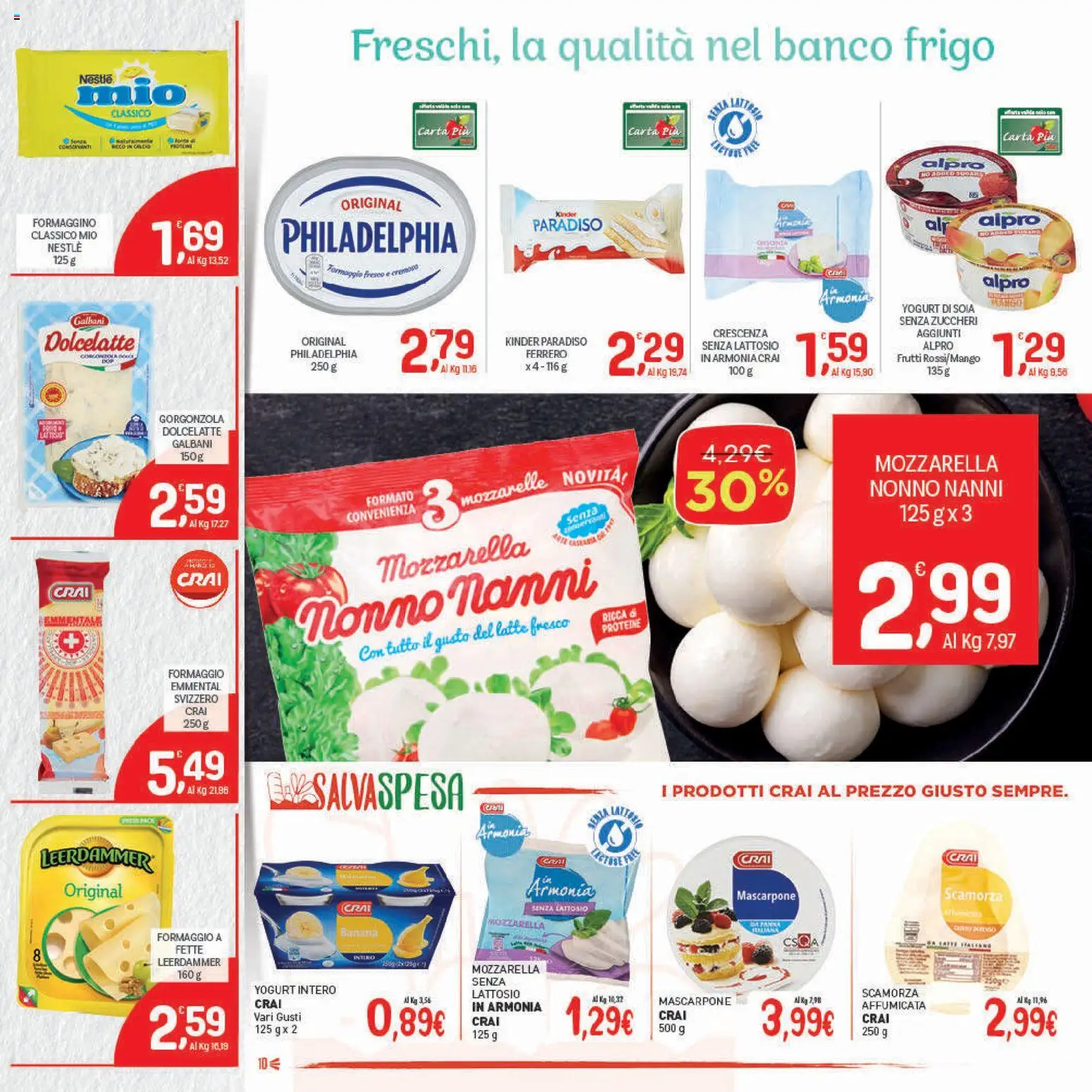 Volantino CRAI del 30.10.2025 | Pagina: 10 | Prodotti: Yogurt, Latte, Crescenza, Gorgonzola