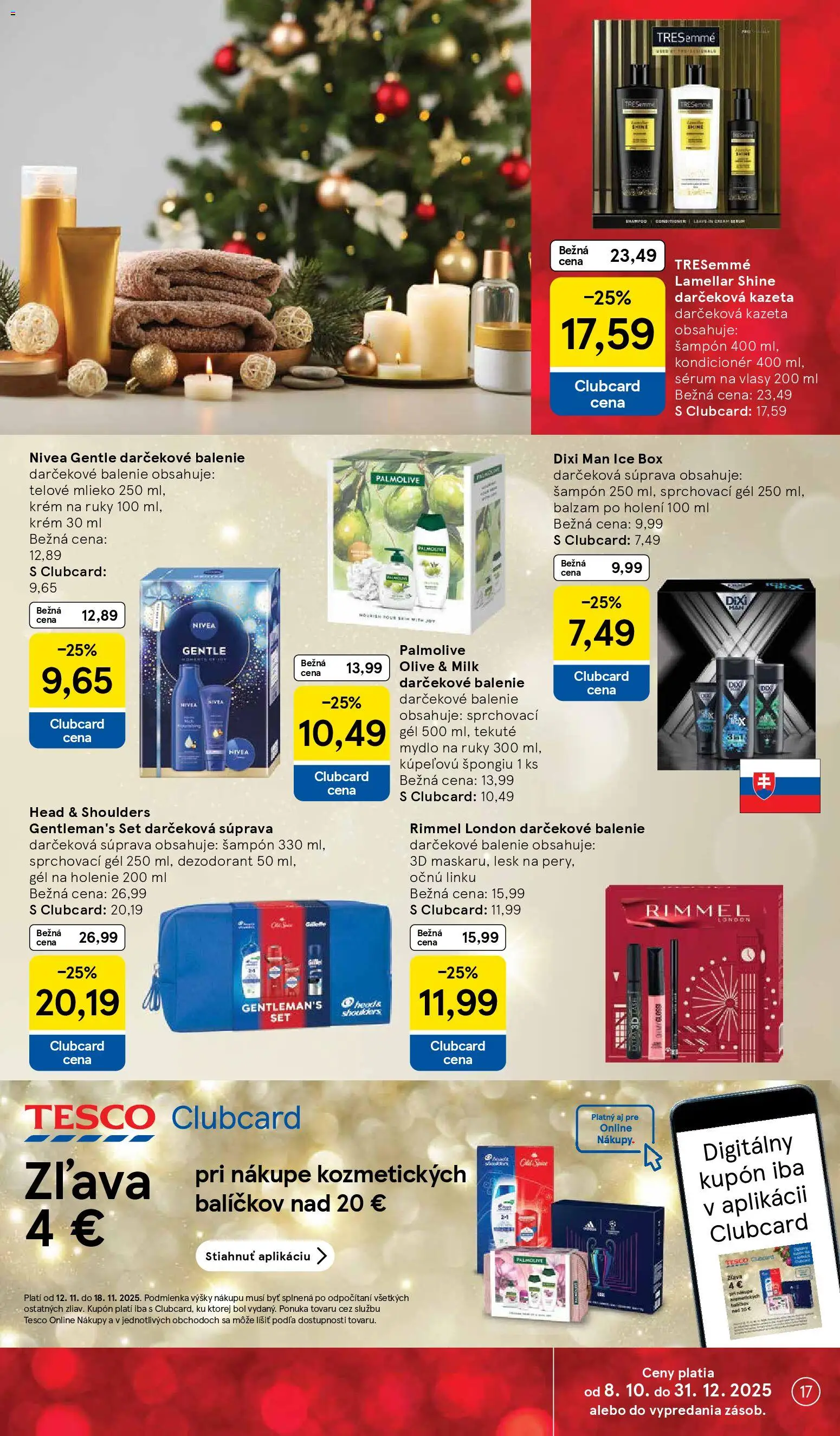 Nové Tesco akcie – leták je platný od 12.11.2025 | Strana: 17 | Produkty: Telové mlieko, Krém na ruky, Krém, Head & Shoulders