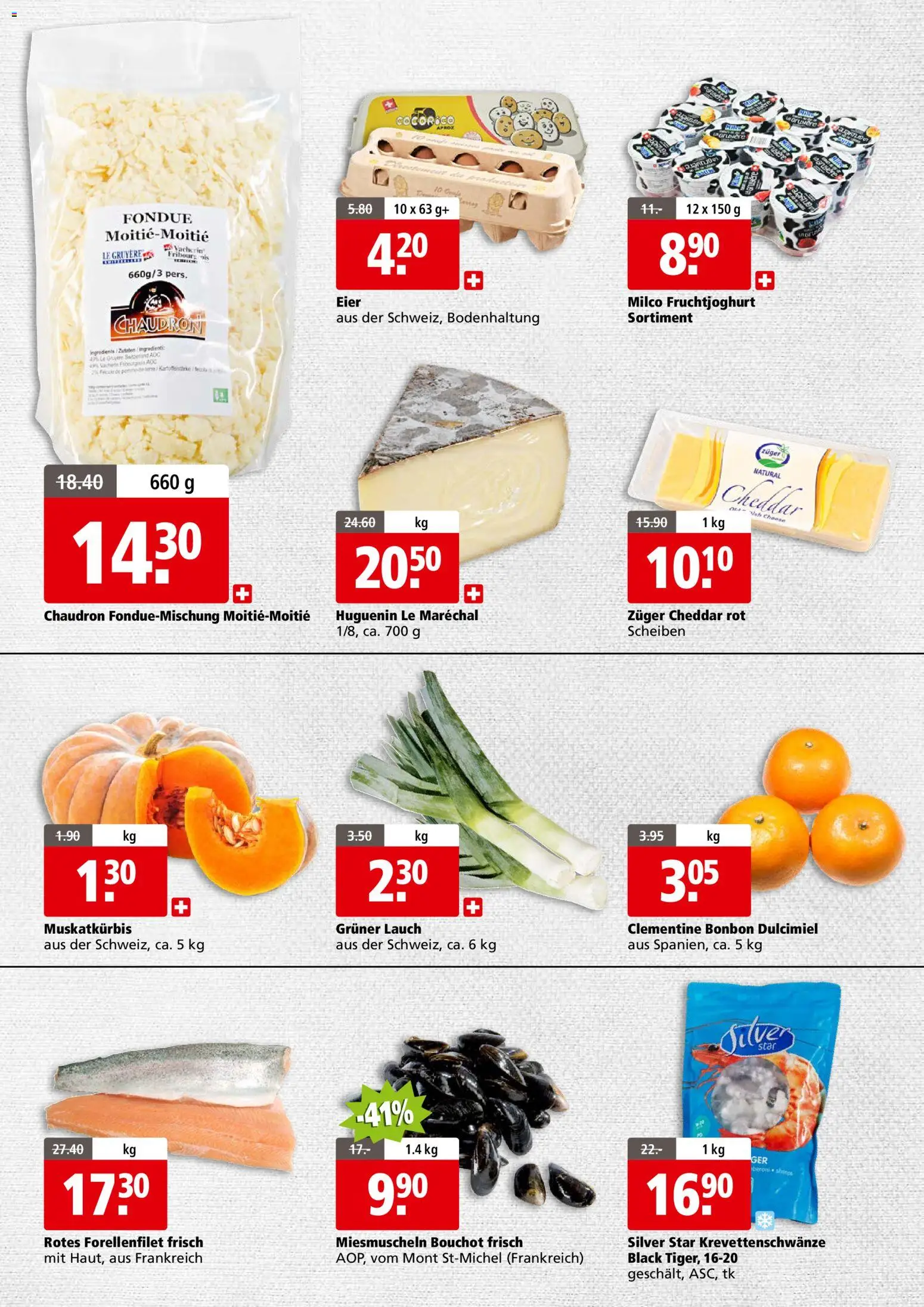 Aligro Aktionen Business Chavannes, Matran, Genf, Sitten – gültig ab 03.11.2025 | Seite: 2 | Produkte: Fruchtjoghurt, Eier, Fondue