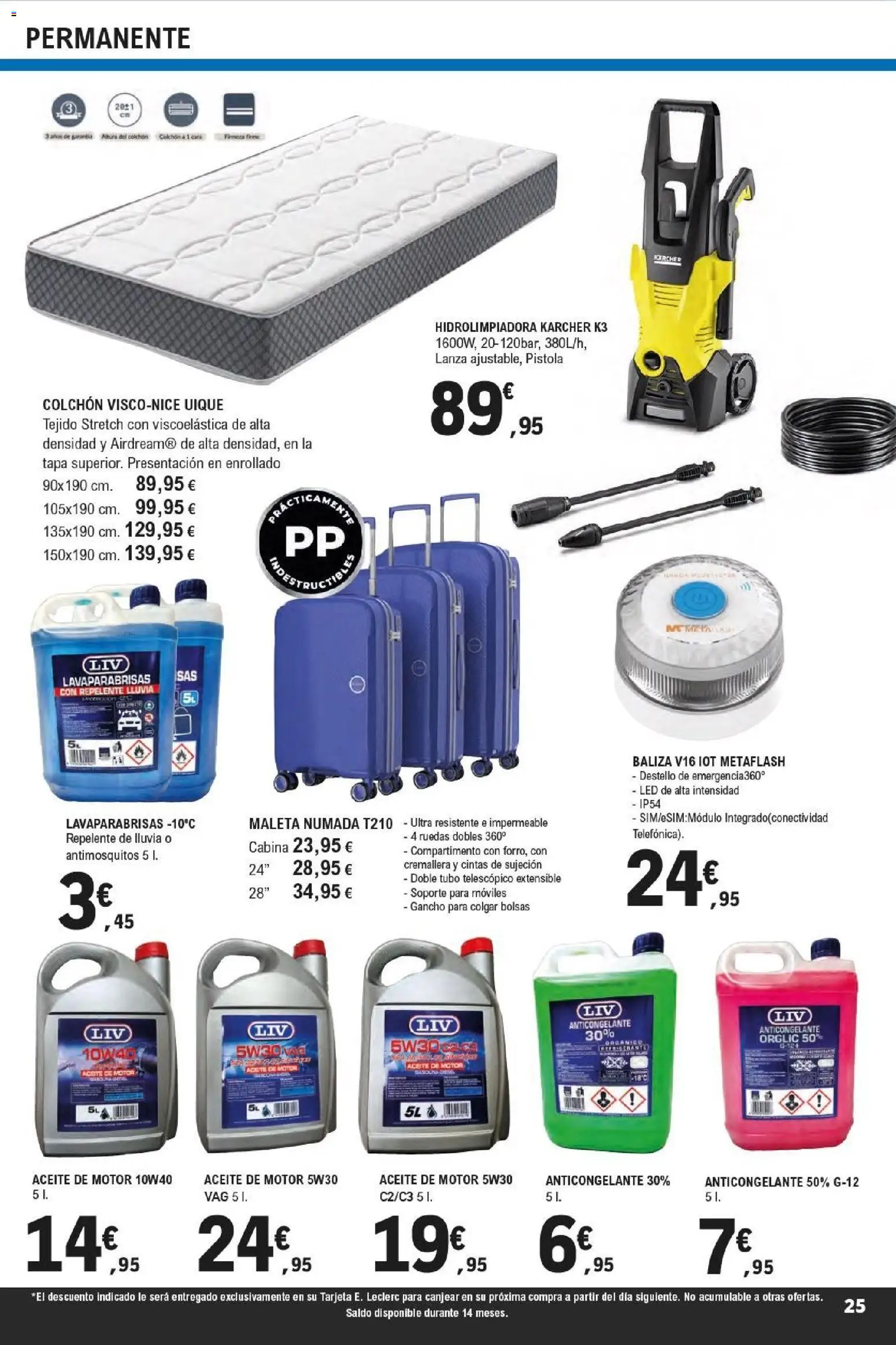 E.Leclerc folleto Super ofertas │ válido desde el 01.04.2026 | Página: 25 | Productos: Hidrolimpiadora, Aceite, Maleta, Colchon