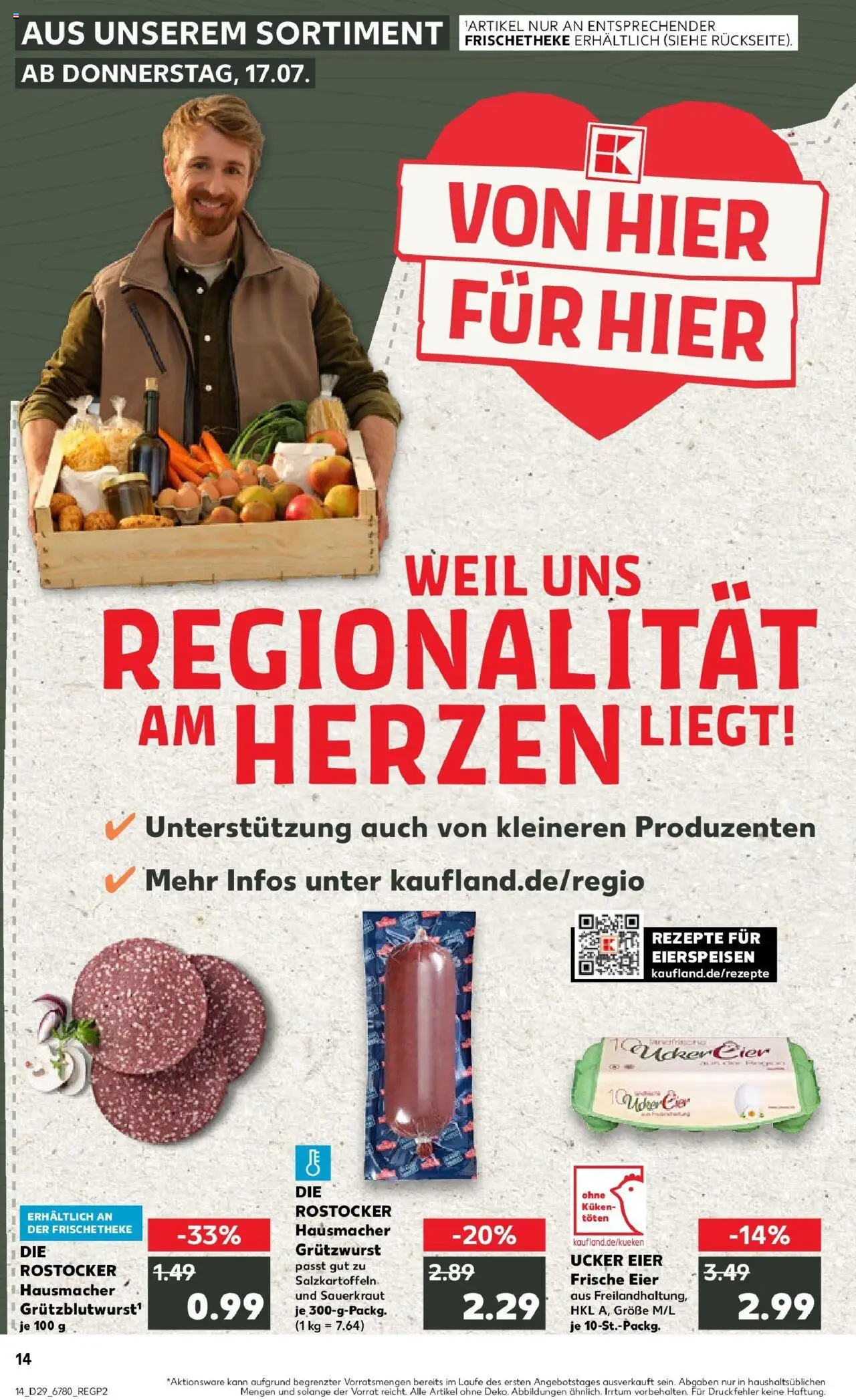 Kaufland prospekt Neubrandenburg	 - gültig ab dem 16.07.2025 | Seite: 14 | Produkte: Eier