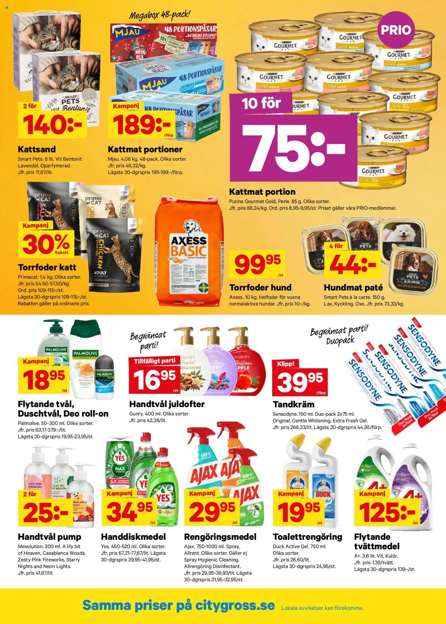 City Gross reklamblad aktuell från 03.11.2025 | Sida: 7 | Produkter: Pump, Handdiskmedel, Allrengöring, Hundmat