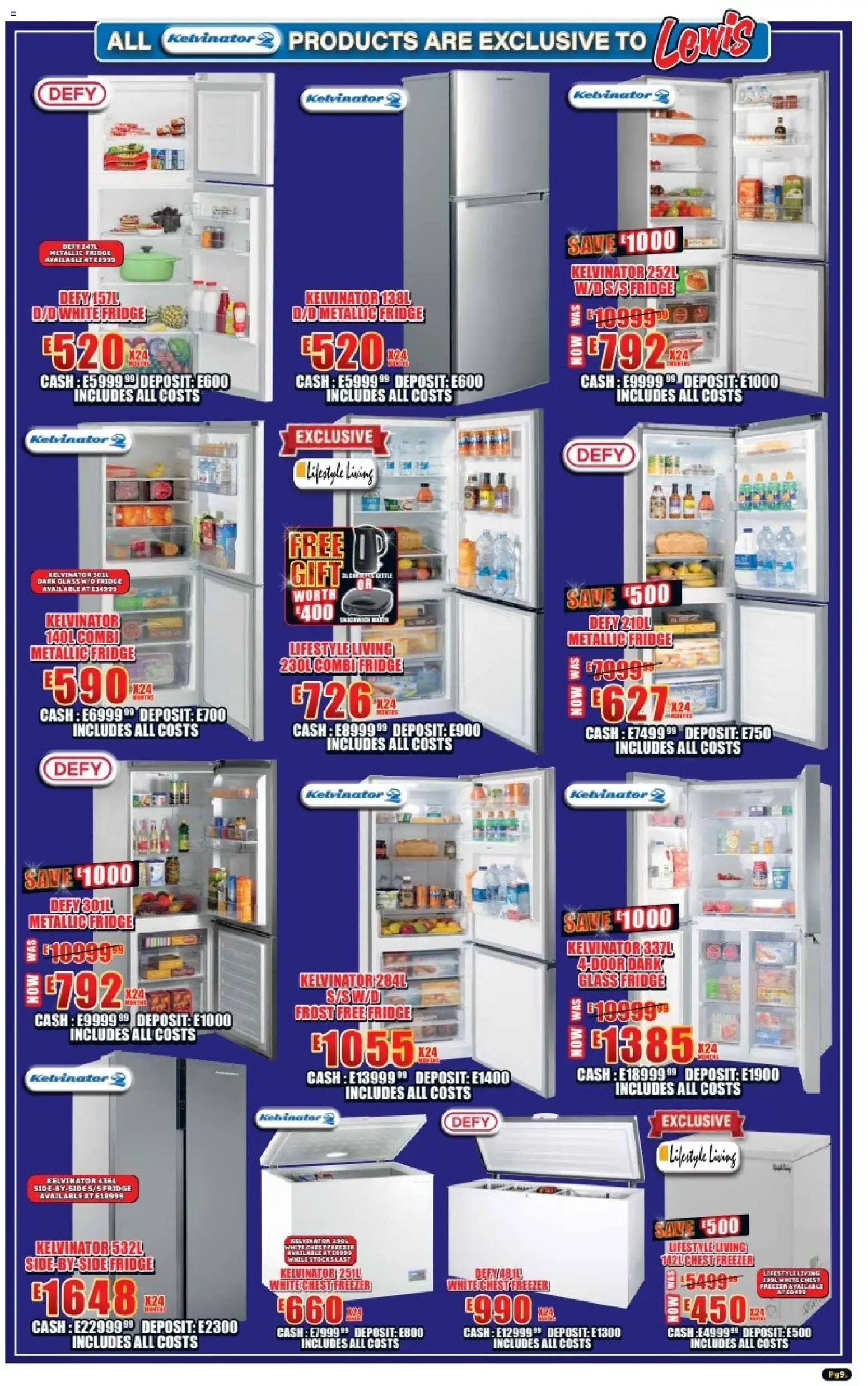 New Lewis Stores catalogue – valid from 05.01.2026 | Page: 9 | Products: Freezer, Fridge, Chest freezer
