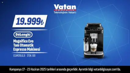 Vatan Bilgisayar Teknoloji İstersin - 17.06.2025 tarihinden itibaren geçerlidir | Sayfa: 7 | Ürünler: Espresso makinesi