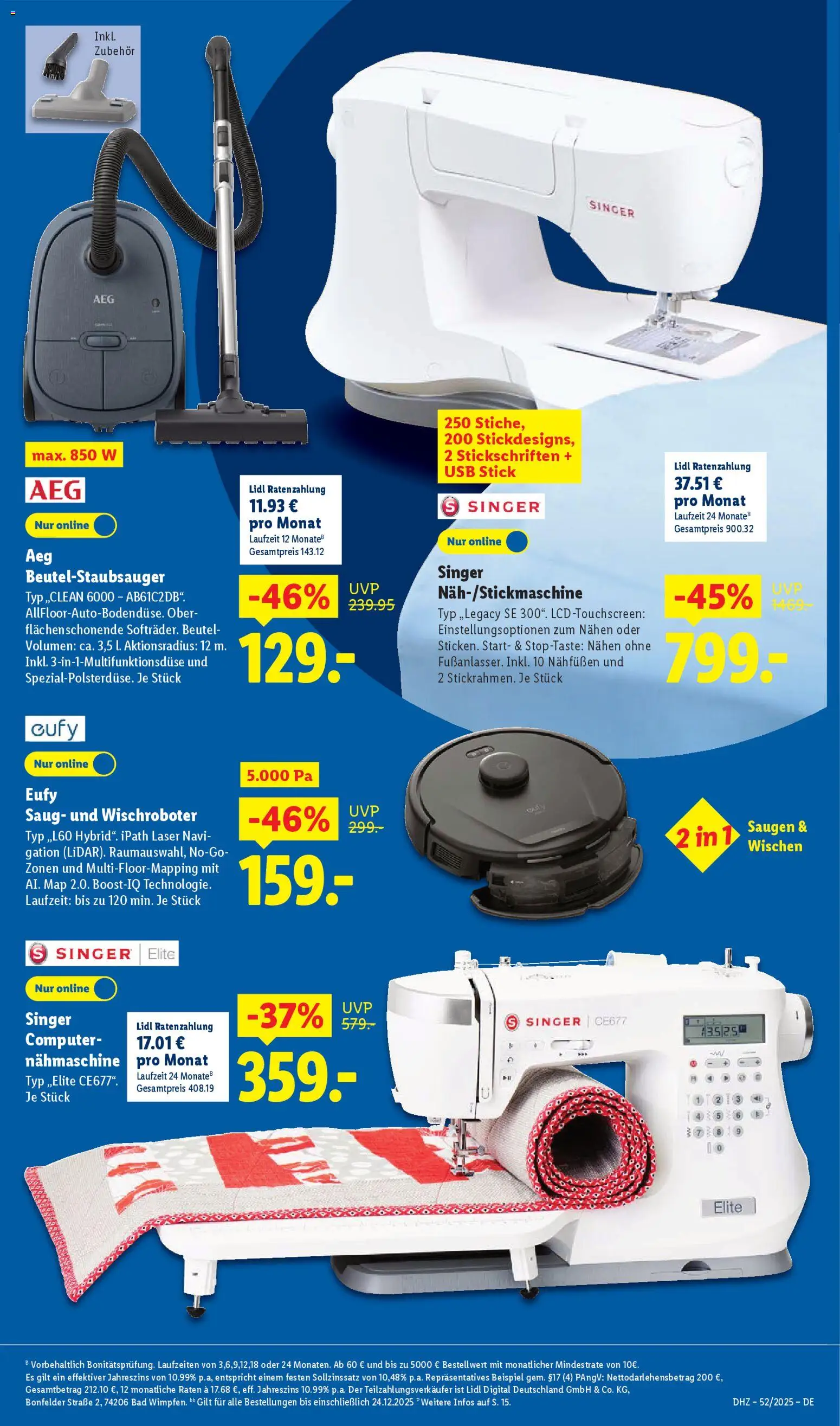 Lidl Prospekt Düsseldorf – gültig ab 22.12.2025 | Seite: 5 | Produkte: Nähmaschine, Bad, Usb stick, Navi