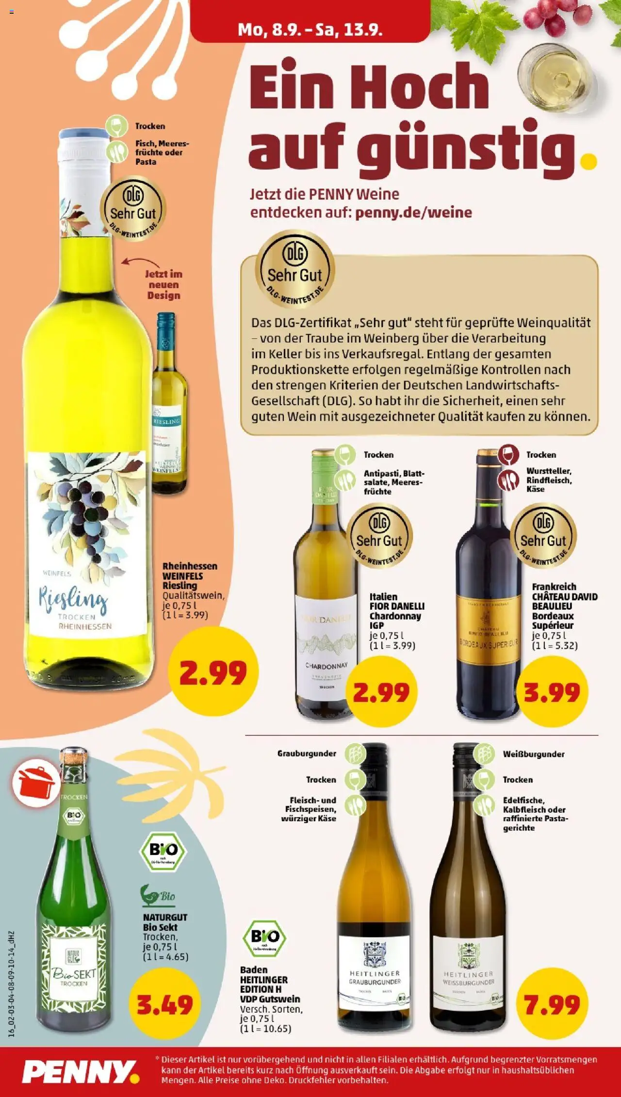 Penny Hamburg – gültig ab 08.09.2025 | Seite: 16 | Produkte: Käse, Sekt, Pasta, Fleisch