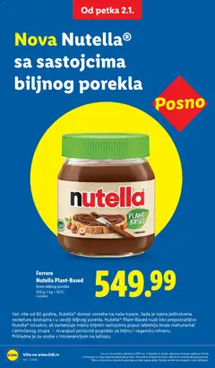 Nutella Plant-Based, Krem biljnog porekla 350 g - pregled Lidl kataloga - važi od 02.01.2026 | Strana: 50