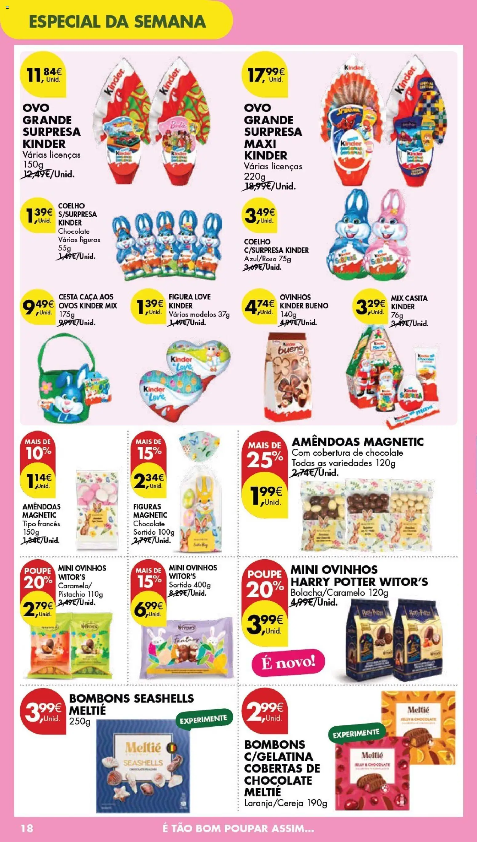 Pingo Doce Poupe este Fim de Semana │ válido de 03.04.2026 | Página: 18 | Produtos: Amêndoas, Ovos, Cesta, Chocolate