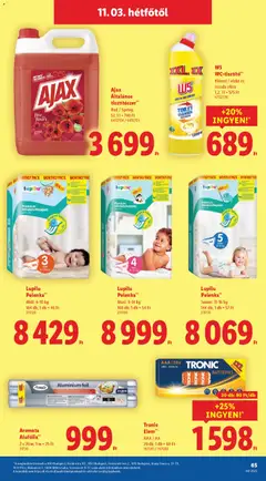 Tronic Elem**, AAA / AA 20 db; 1 db = 80 Ft - amely érvényes a következő dátumtól: 30.10.2025 | Oldal: 65 | Termékek: Pelenka