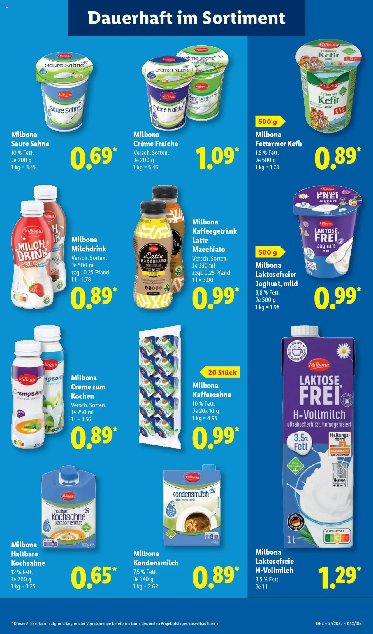 Lidl - Prospekt Gladenbach – gültig ab 08.09.2025 | Seite: 13 | Produkte: Kefir, Joghurt, Creme, Sahne