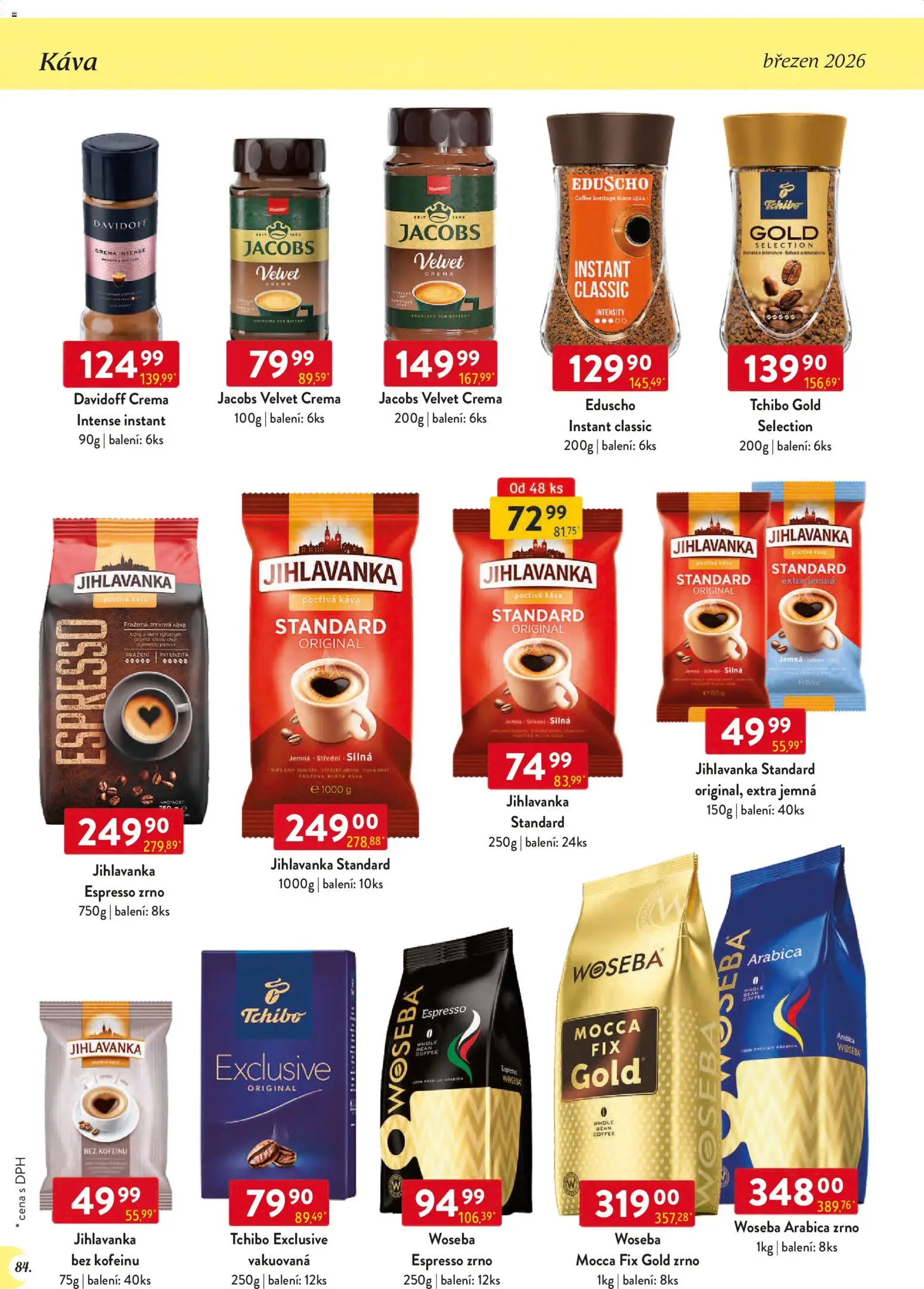 Astur & Qanto leták - Velkoobchod 04/2026 od 01.04.2026 | Strana: 84 | Produkty: Káva, Jacobs, Tchibo Gold, Jacobs velvet