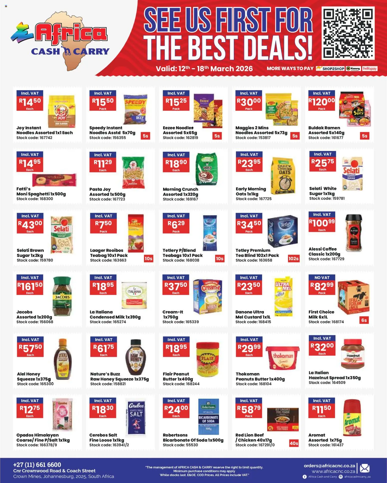 New Africa Cash & Carry catalogue – valid from 12.03.2026 | Page: 17 | Products: Bicarbonate of soda, Milk, Oats, Condensed milk