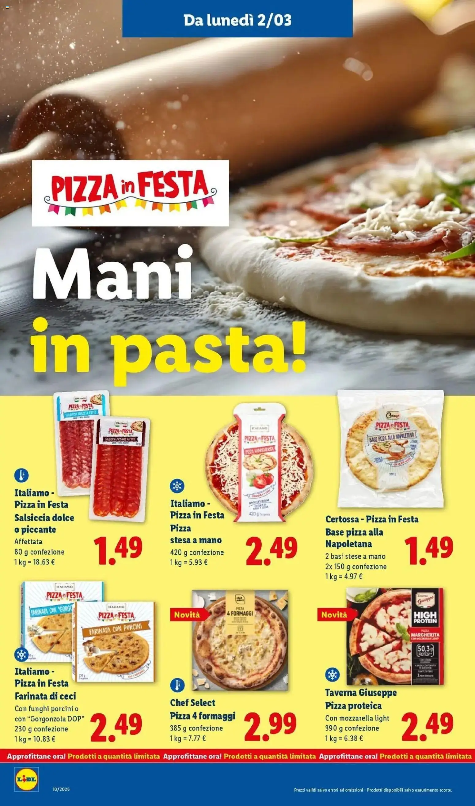 Volantino Lidl del 01.03.2026 | Pagina: 26 | Prodotti: Ceci, Salsiccia, Pasta, Funghi