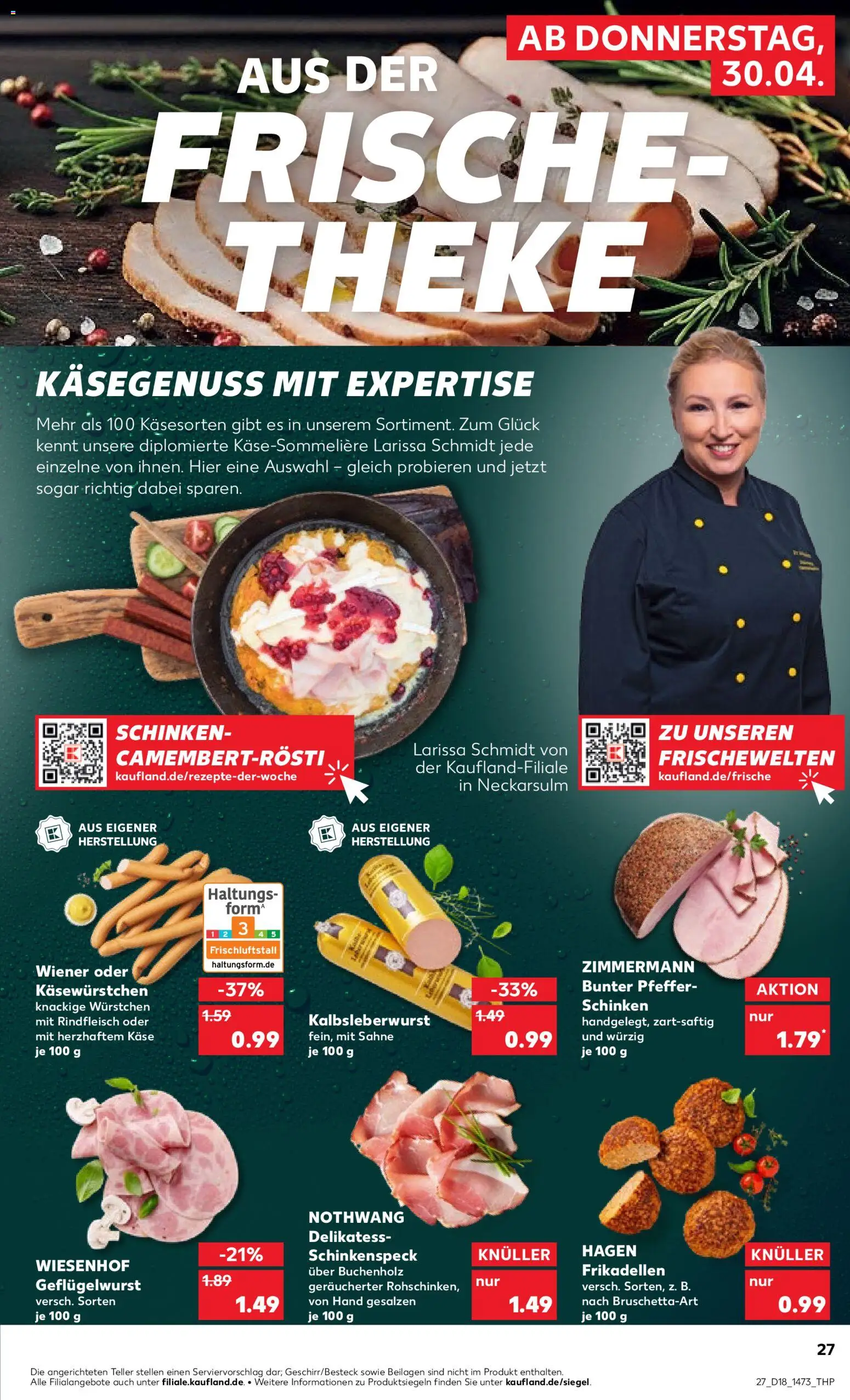 Kaufland Prospekt – gültig ab 30.04.2026 | Seite: 27 | Produkte: Theke, Pfeffer, Rindfleisch, Sahne