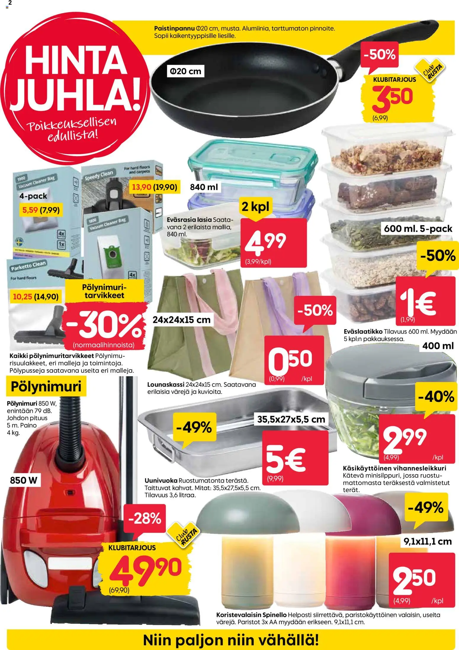 Rusta tarjoukset – voimassa 05.01.2026 alkaen | Sivu: 2 | Tuotteet: Uunivuoka, Paistinpannu, Paristot, Eväslaatikko