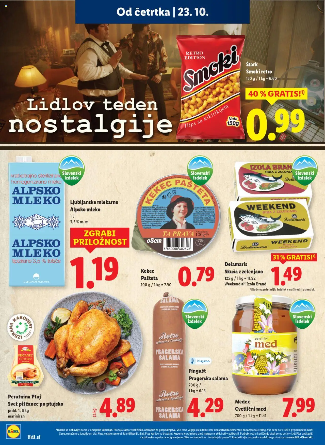 Novi Lidl katalog ponudbe – veljaven od 23.10.2025 | Stran: 10 | Izdelki: Flips, Salama, Riba, Voda
