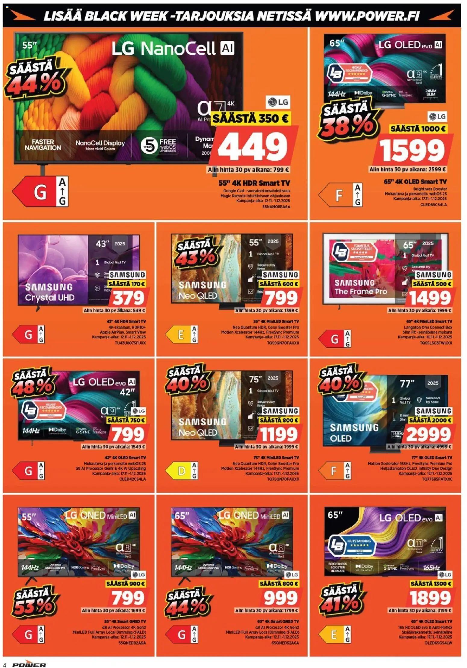Power - Black Friday – voimassa 17.11.2025 alkaen | Sivu: 4 | Tuotteet: TV