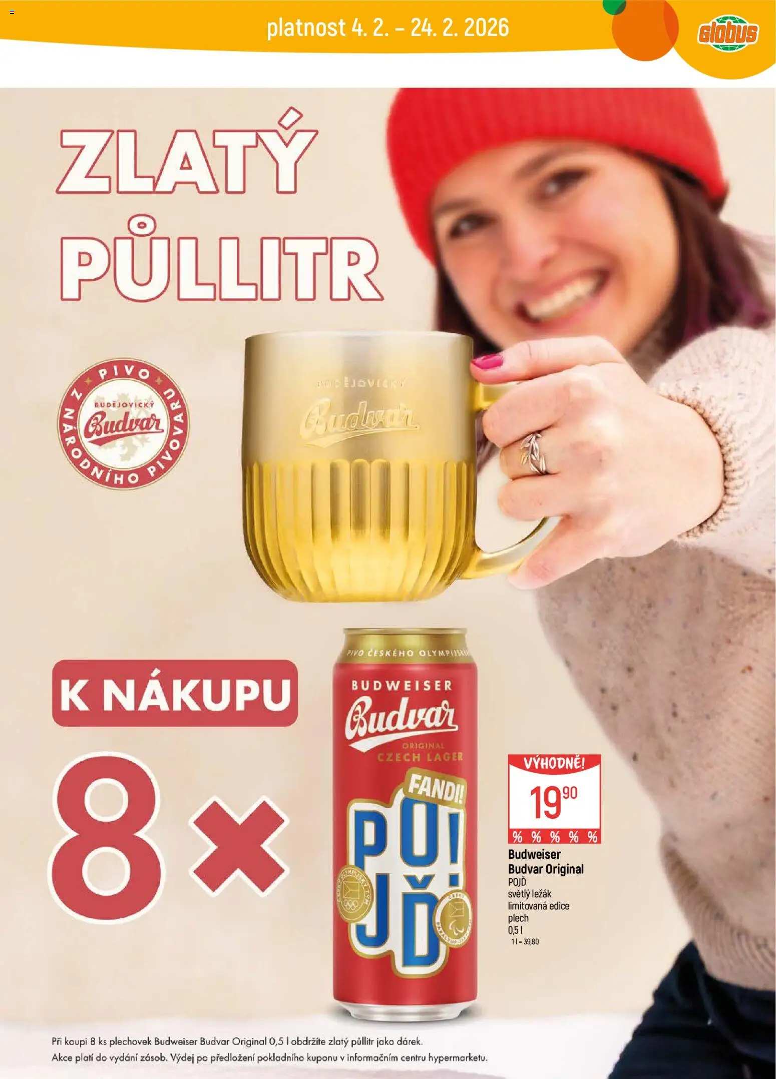 Globus leták - Brno od 04.02.2026 | Strana: 2 | Produkty: Budvar, Globus, Pivo, Plech