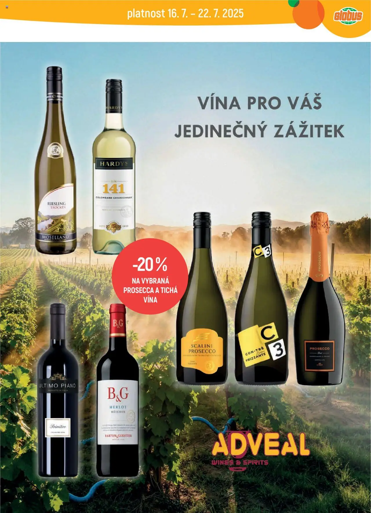 Globus leták - Ostrava od 16.07.2025 | Strana: 3 | Produkty: Prosecco, Globus, Merlot, Riesling