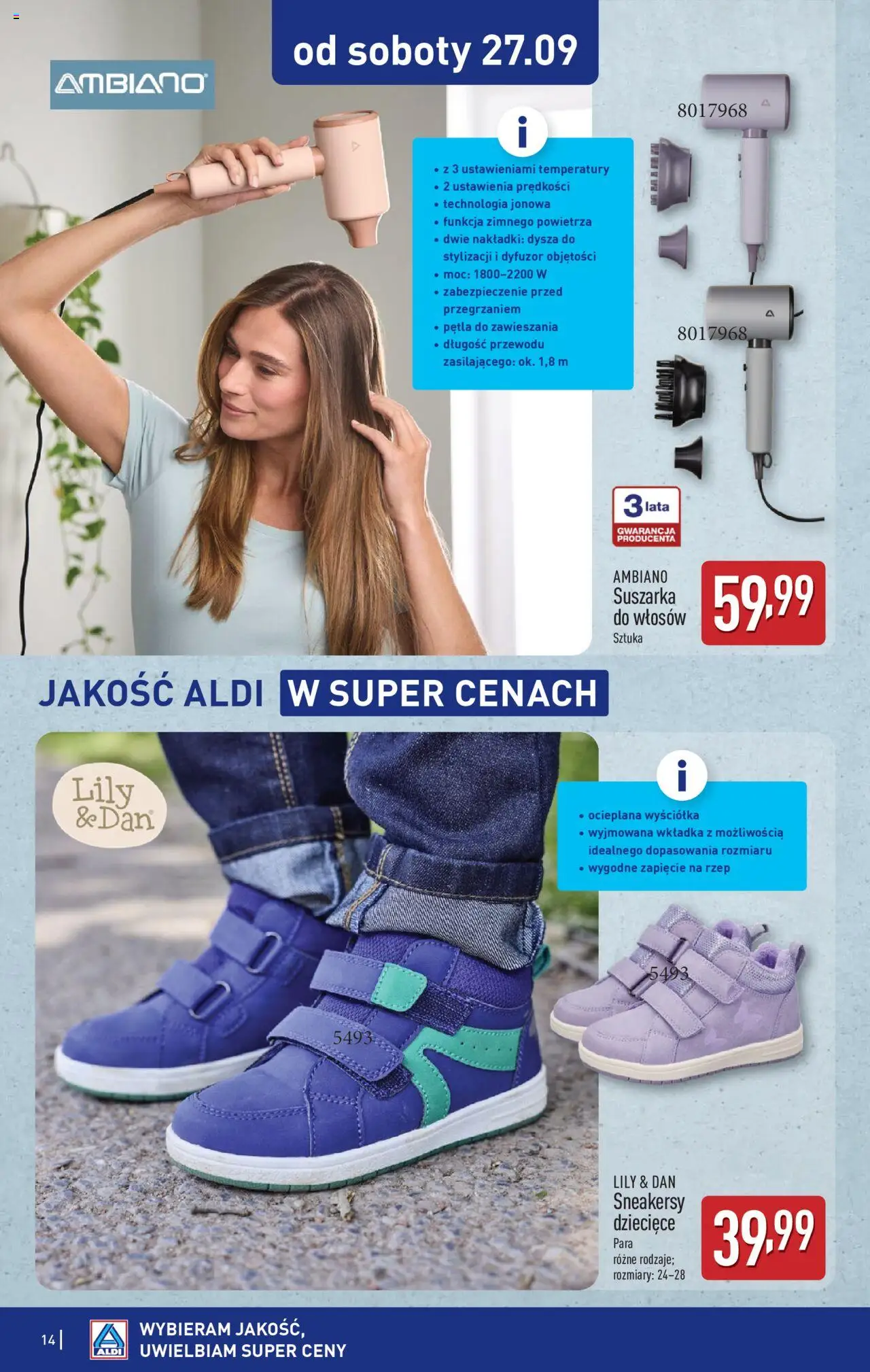 Aldi Gazetka - Artykuły przemysłowe i tekstylia od 22.09.2025 | Strona: 14